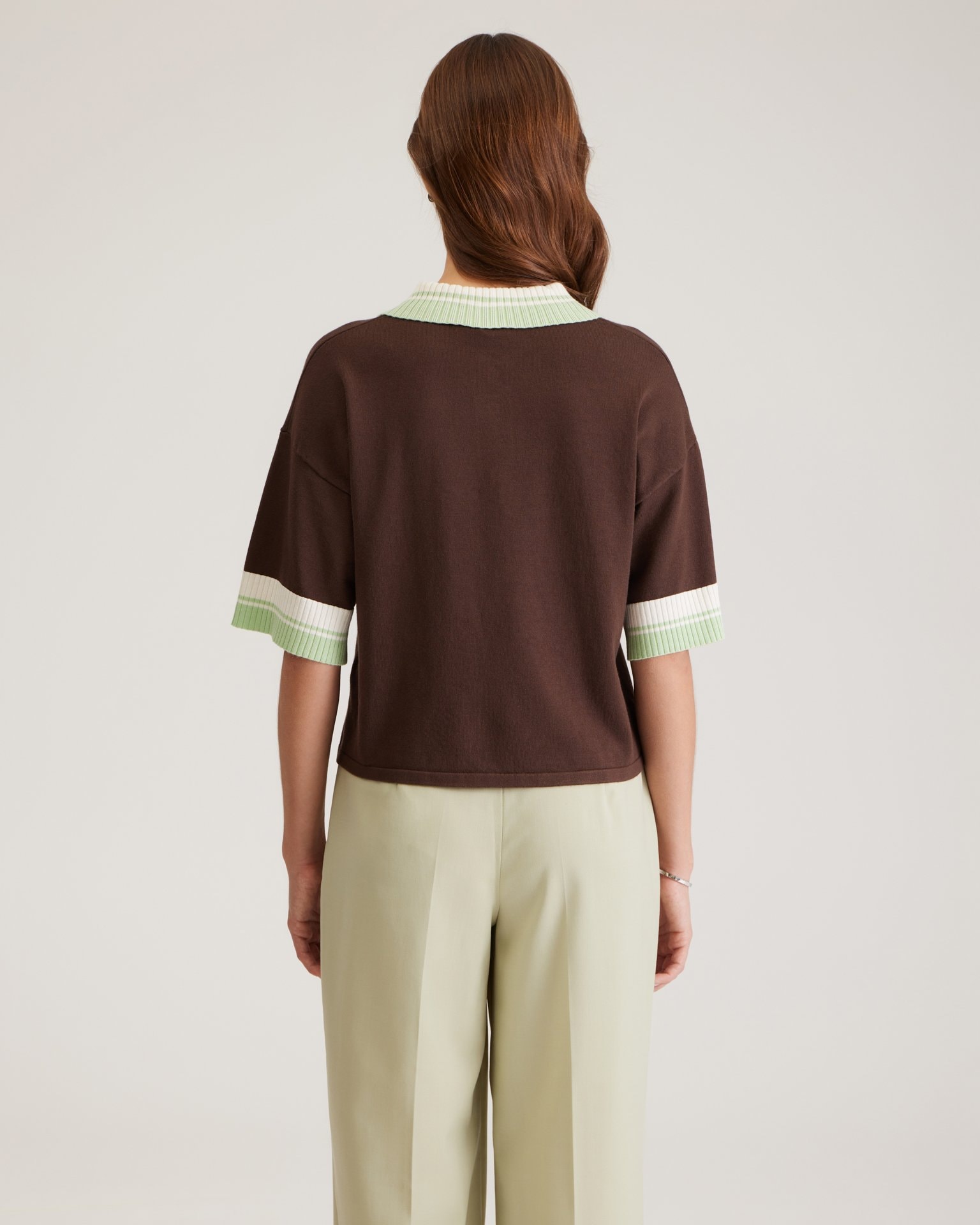 Knit polo, Brown — photo 6