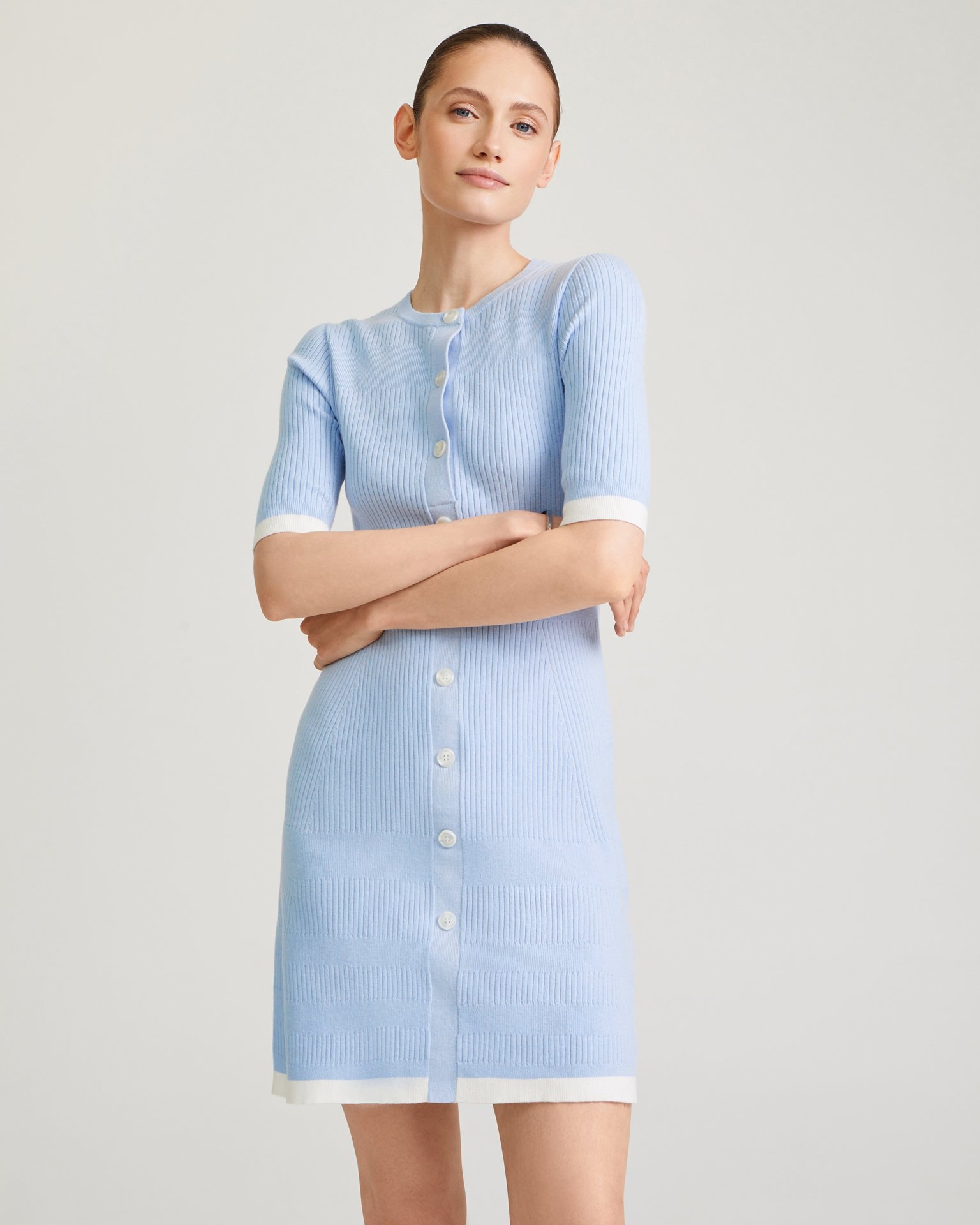 Button-front dress, Sky Blue — photo 5