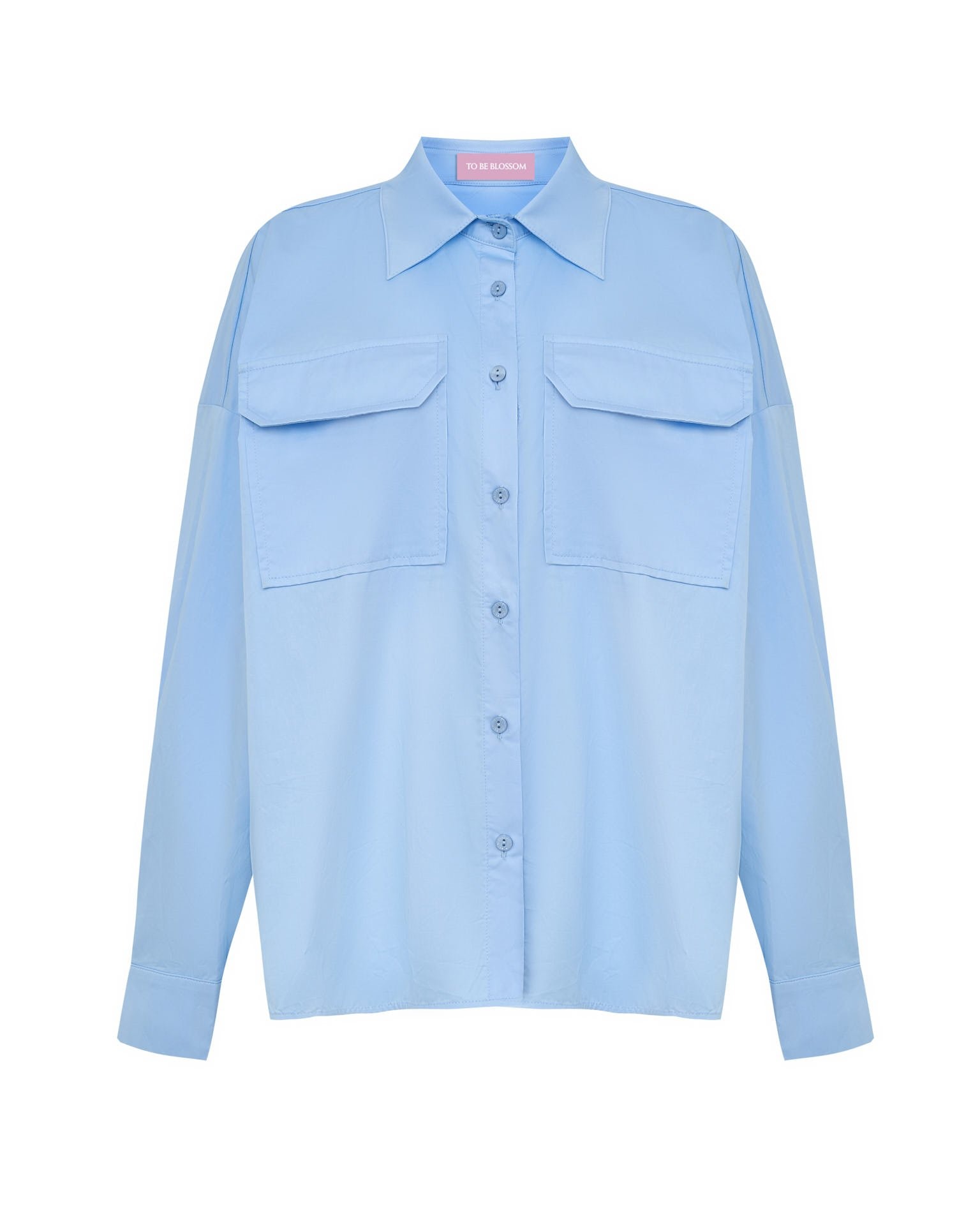 Straight-cut shirt, Sky Blue — photo 7