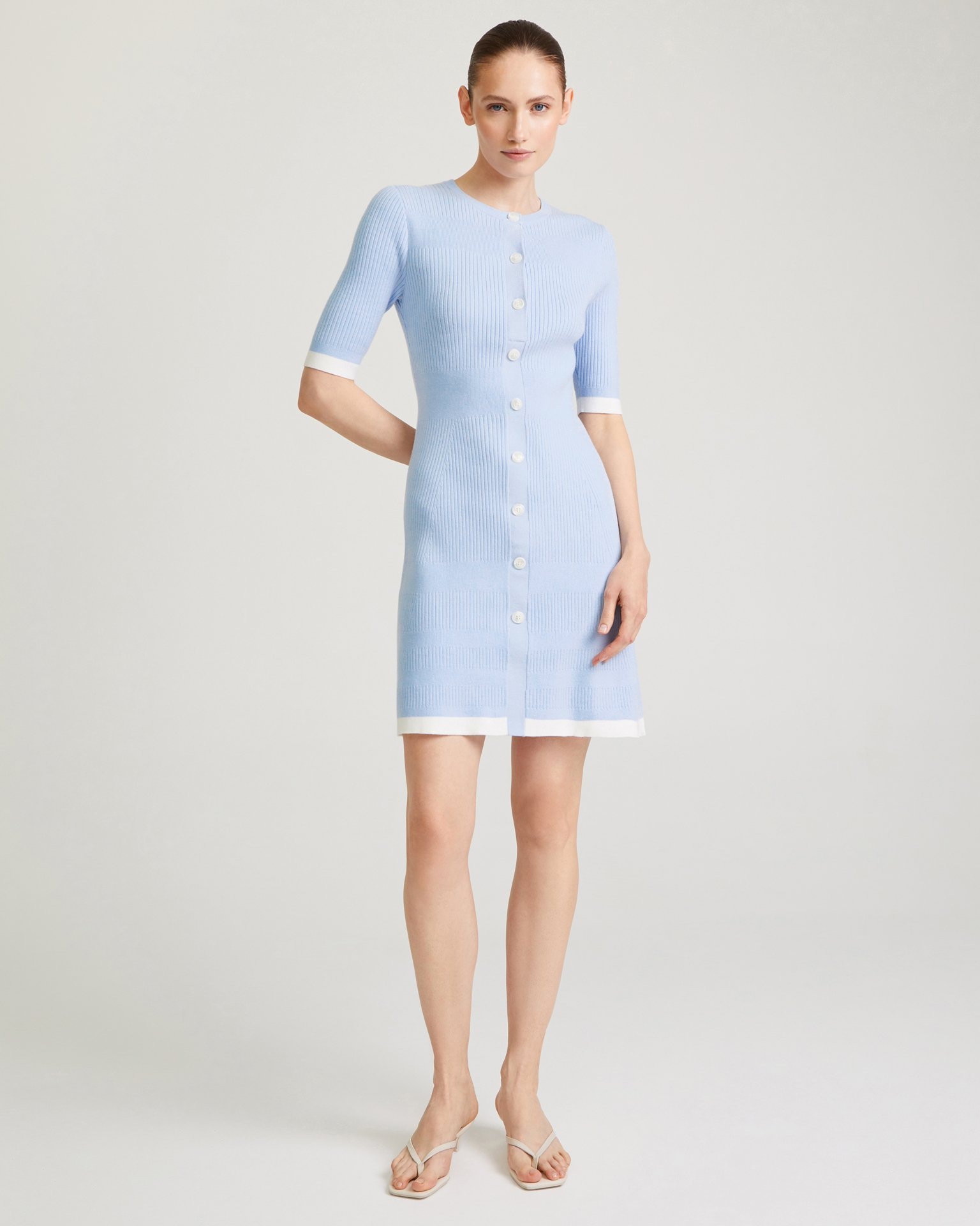 Button-front dress, Sky Blue — photo 2