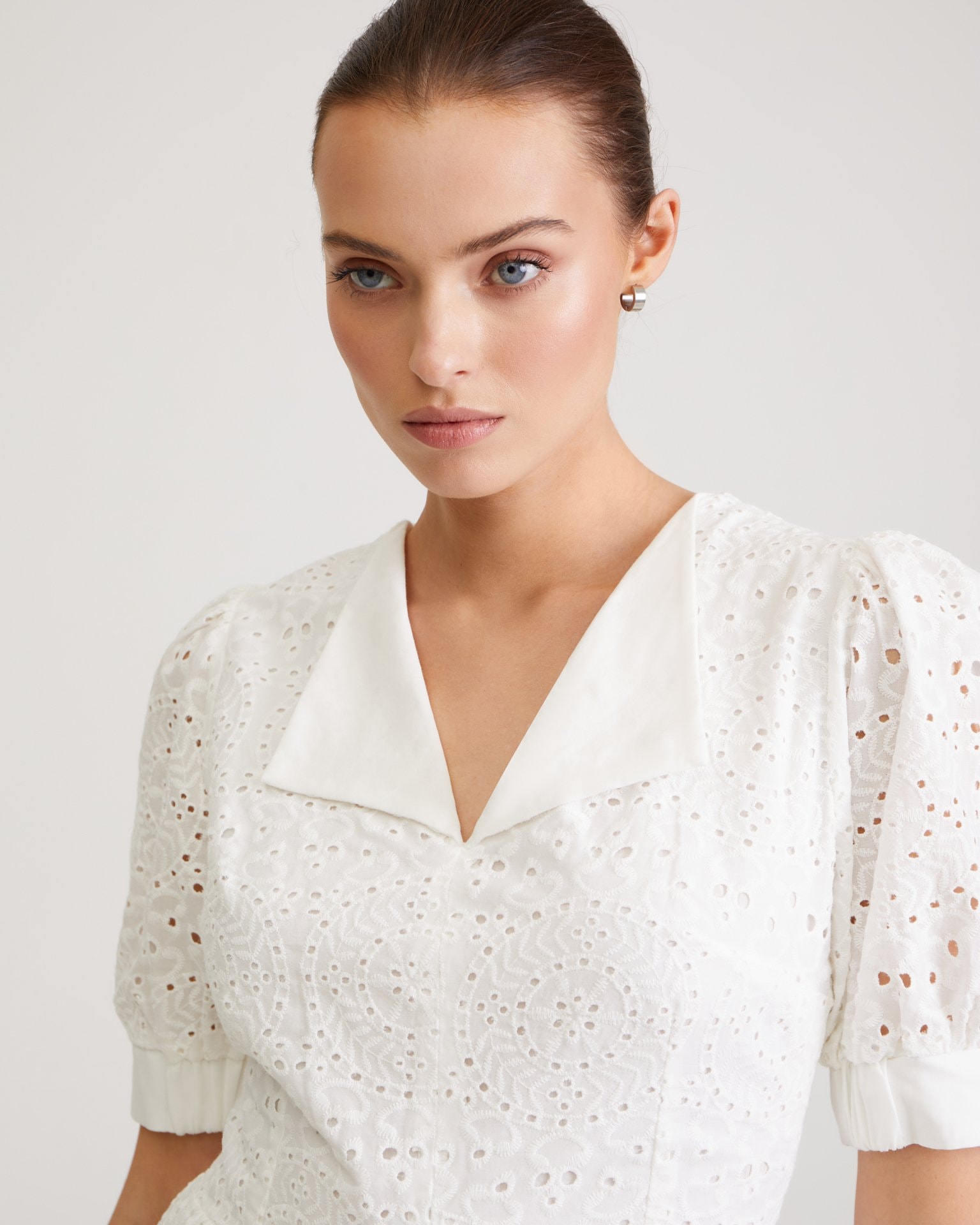 White cotton dress, White — photo 5