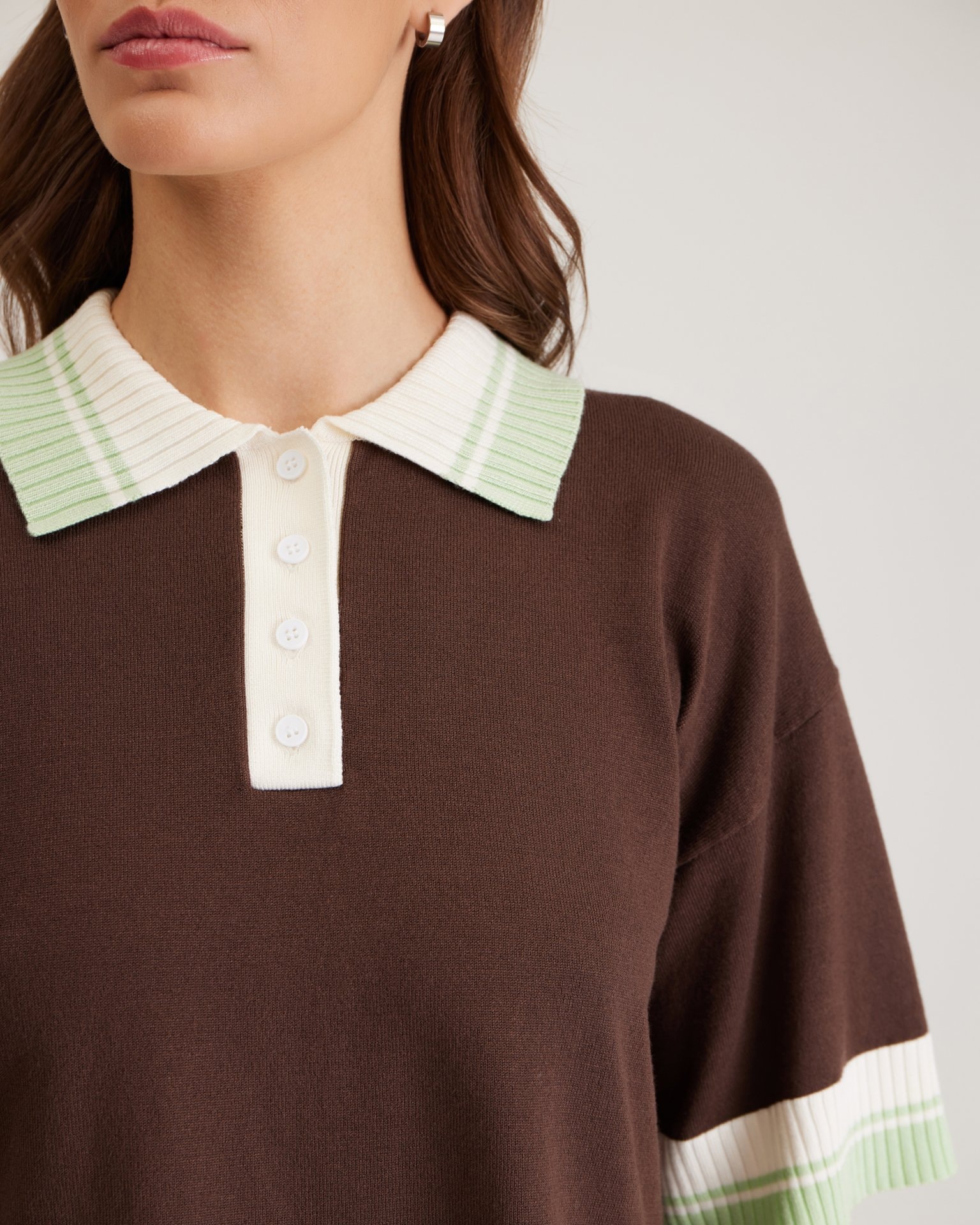 Knit polo, Brown — photo 8