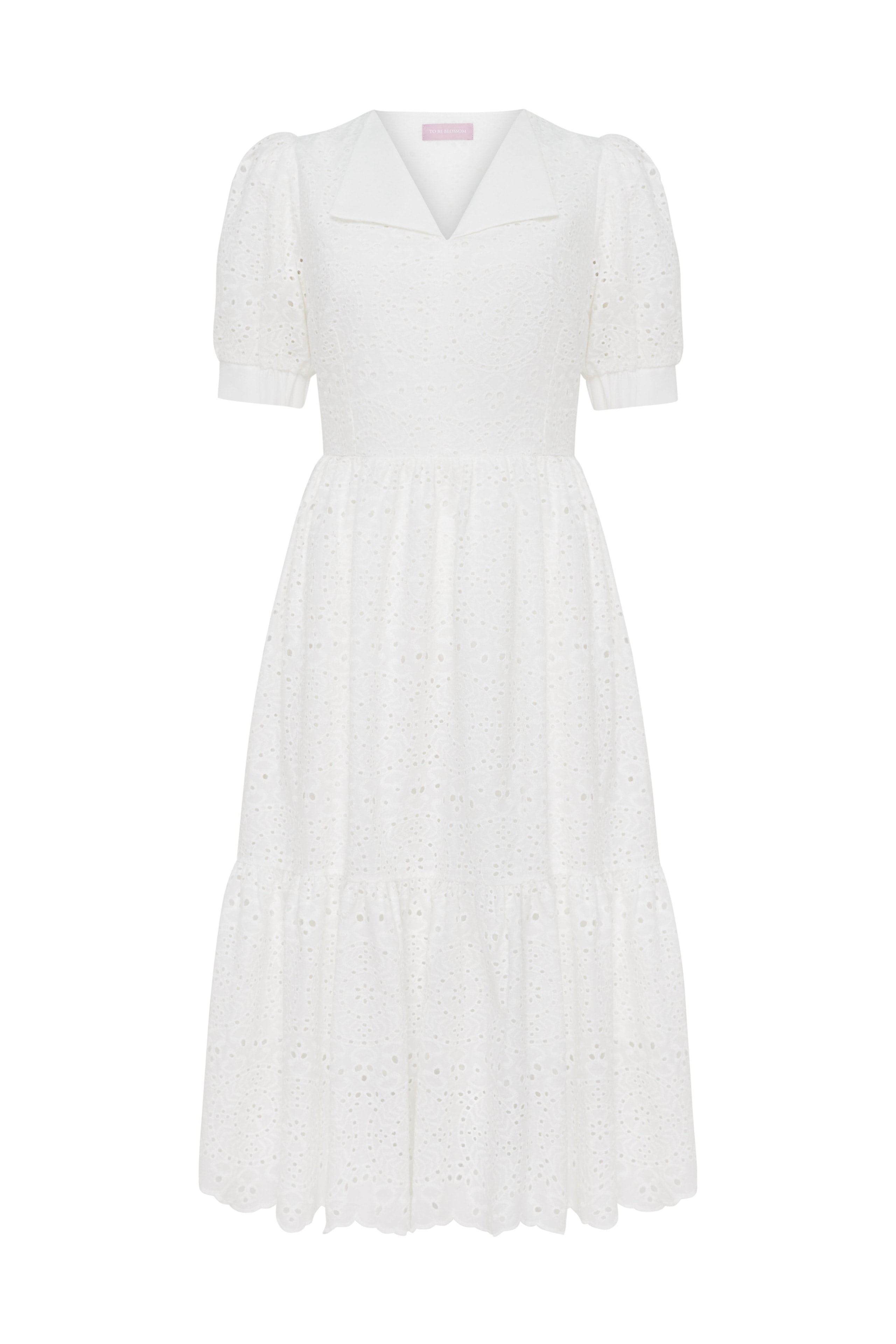 White cotton dress, White — photo 7