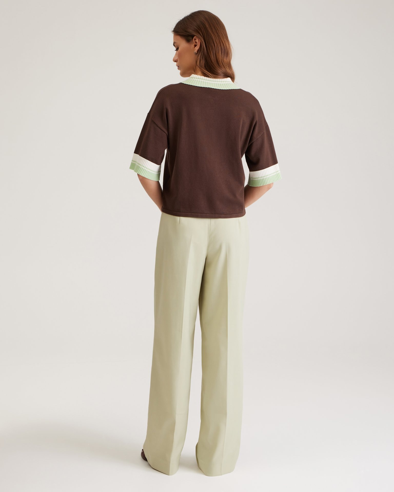 Knit polo, Brown — photo 3