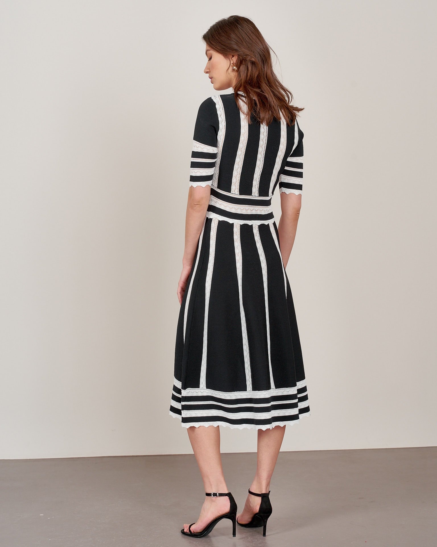 Dress with lace inserts, Black — photo 3