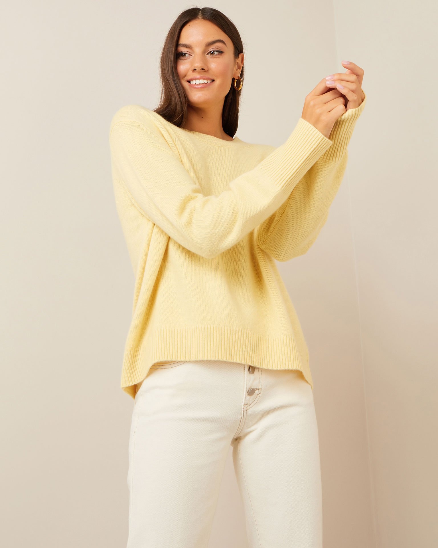 Round-neck sweater, Yellow — photo 2