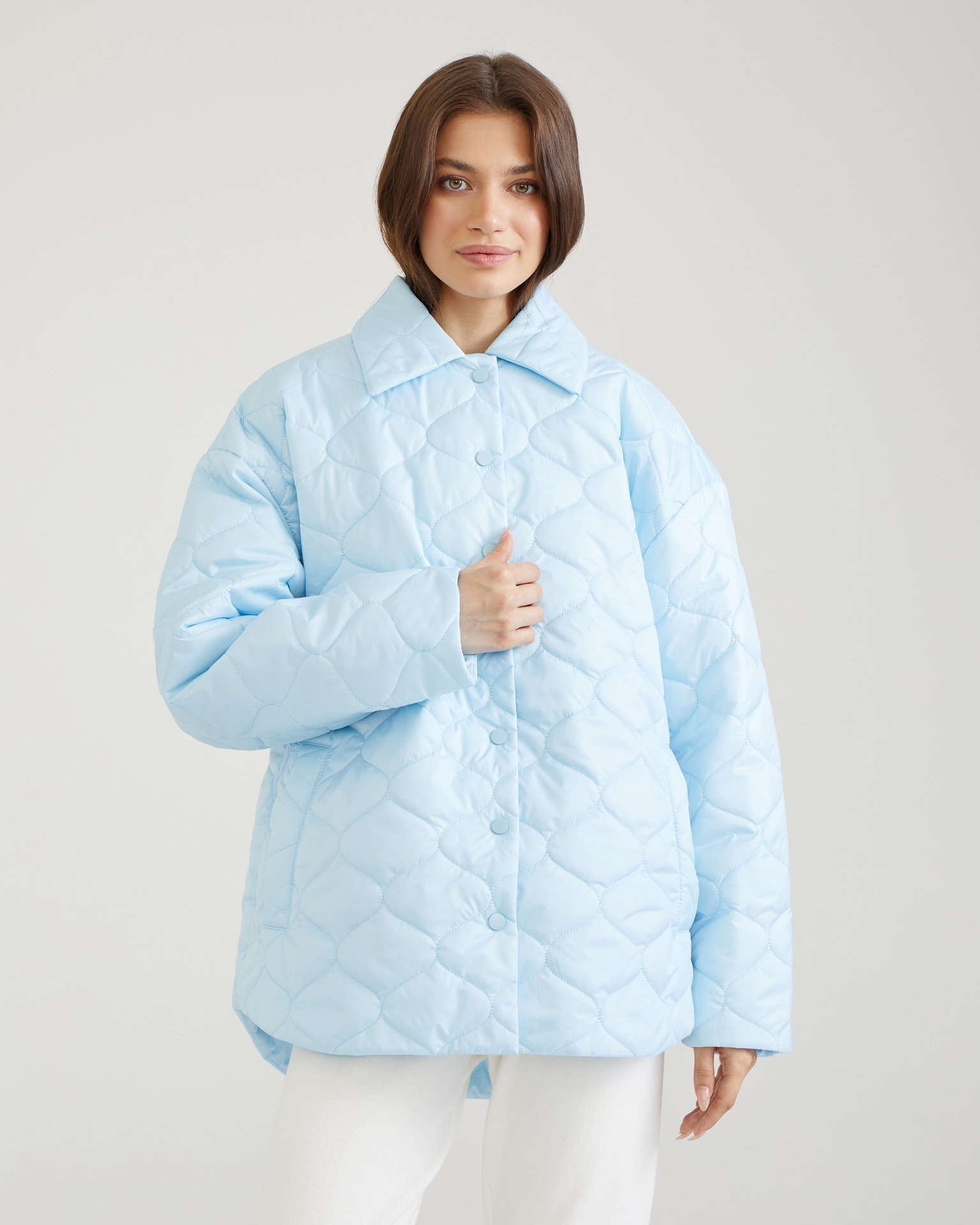 Quilted blue jacket, Blue — photo 4