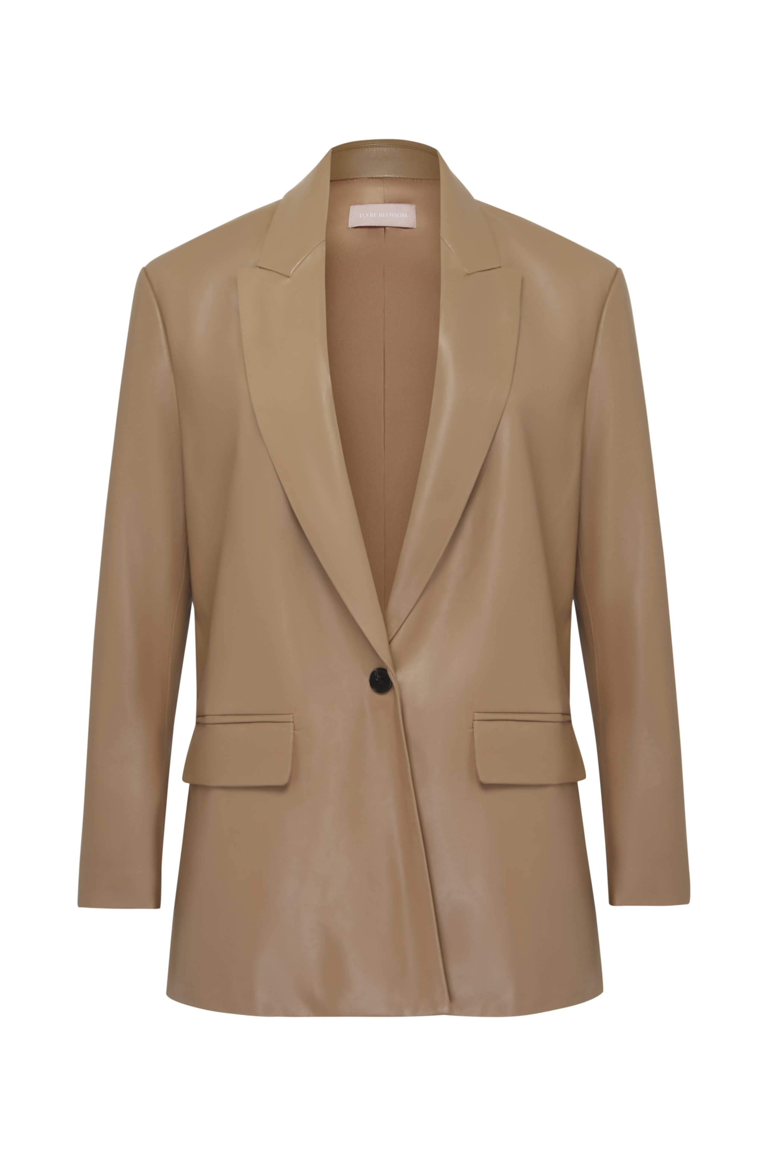 Straight-cut blazer, Brown — photo 8