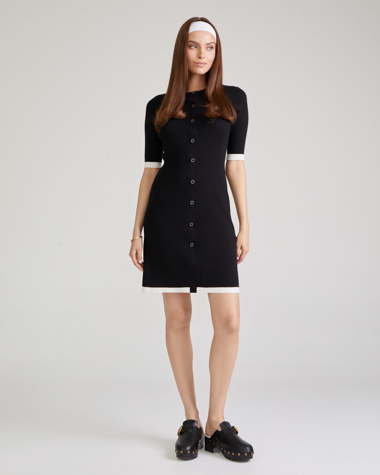 Black Short Dress, Black — photo 3