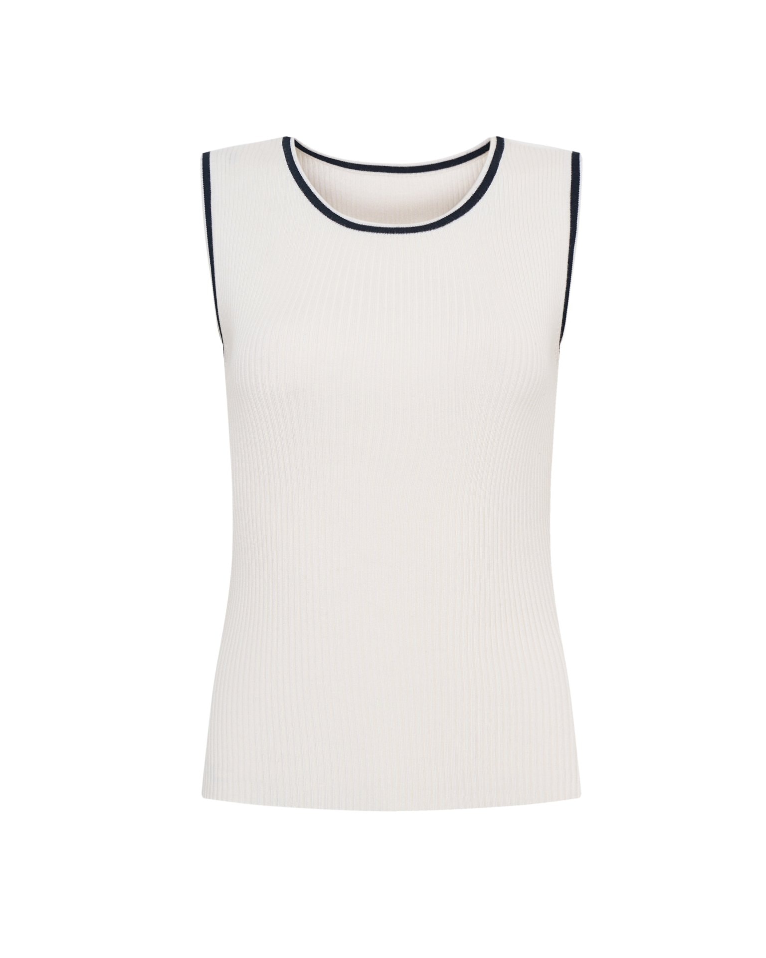 Ribbed knit top in white, White — photo 6