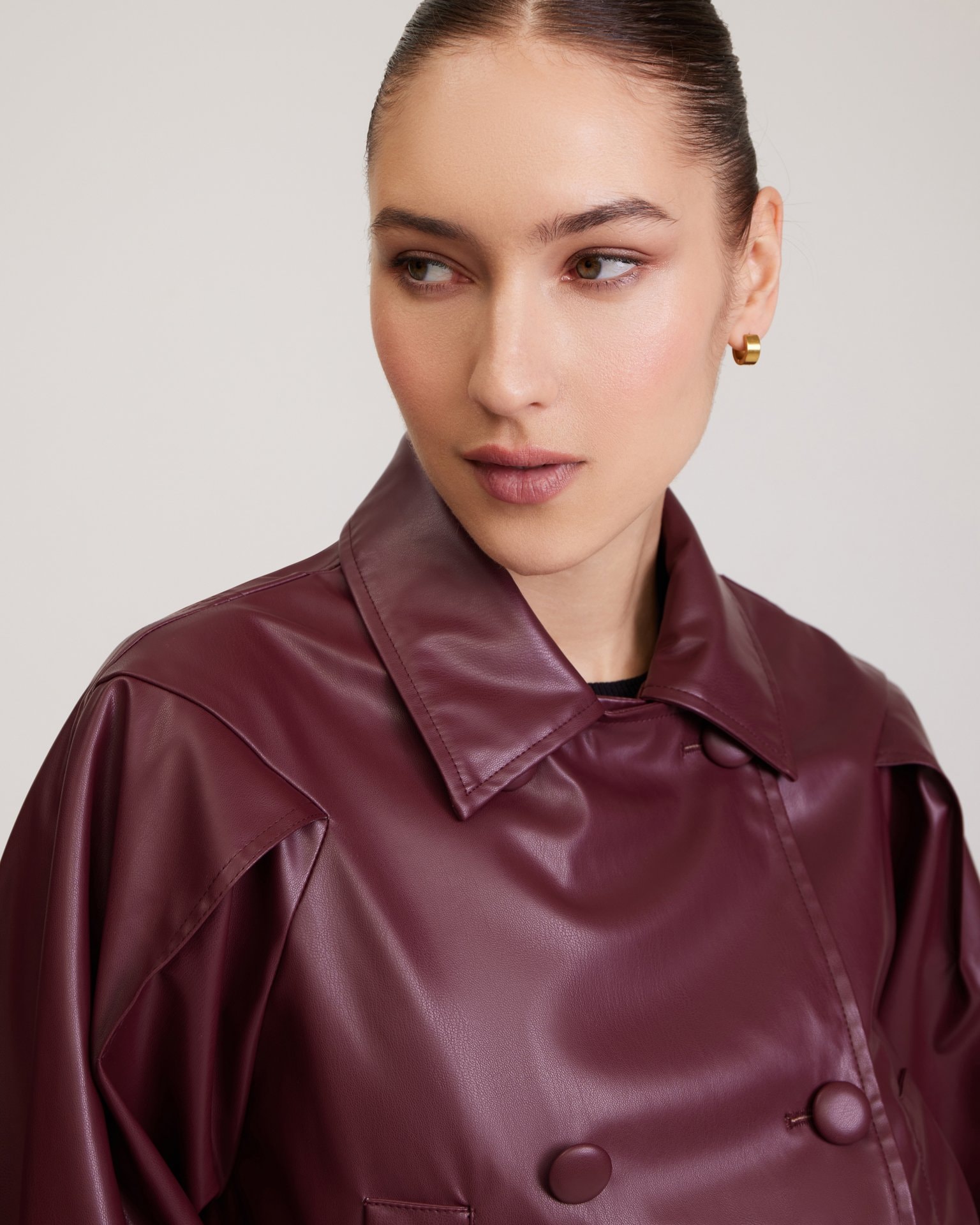 Oversized Bomber in Burgundy, Bordeaux — photo 9