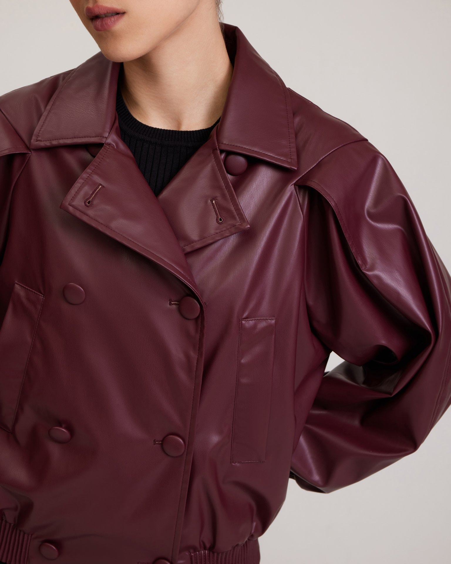 Oversized Bomber in Burgundy, Bordeaux — photo 10