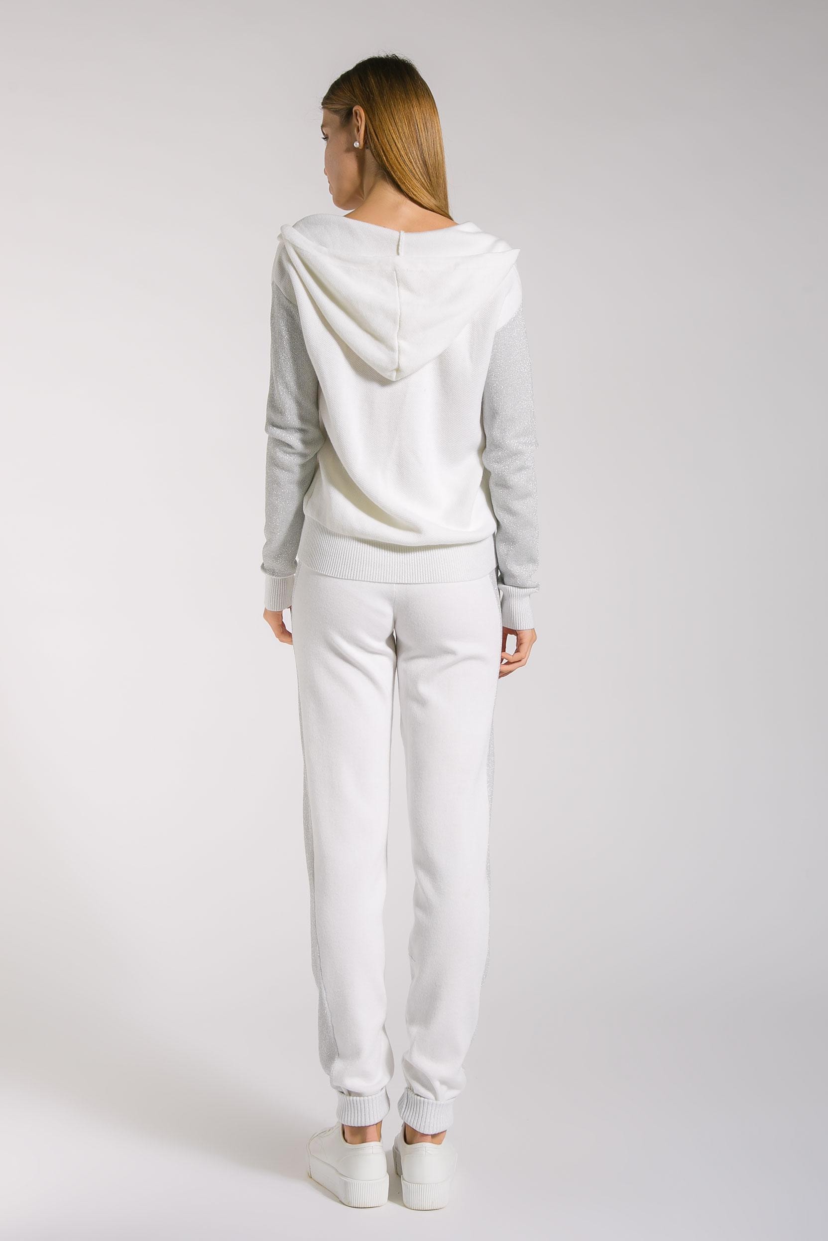 Trouser suit in a pristine white shade with metallic thread detailing, White — photo 5