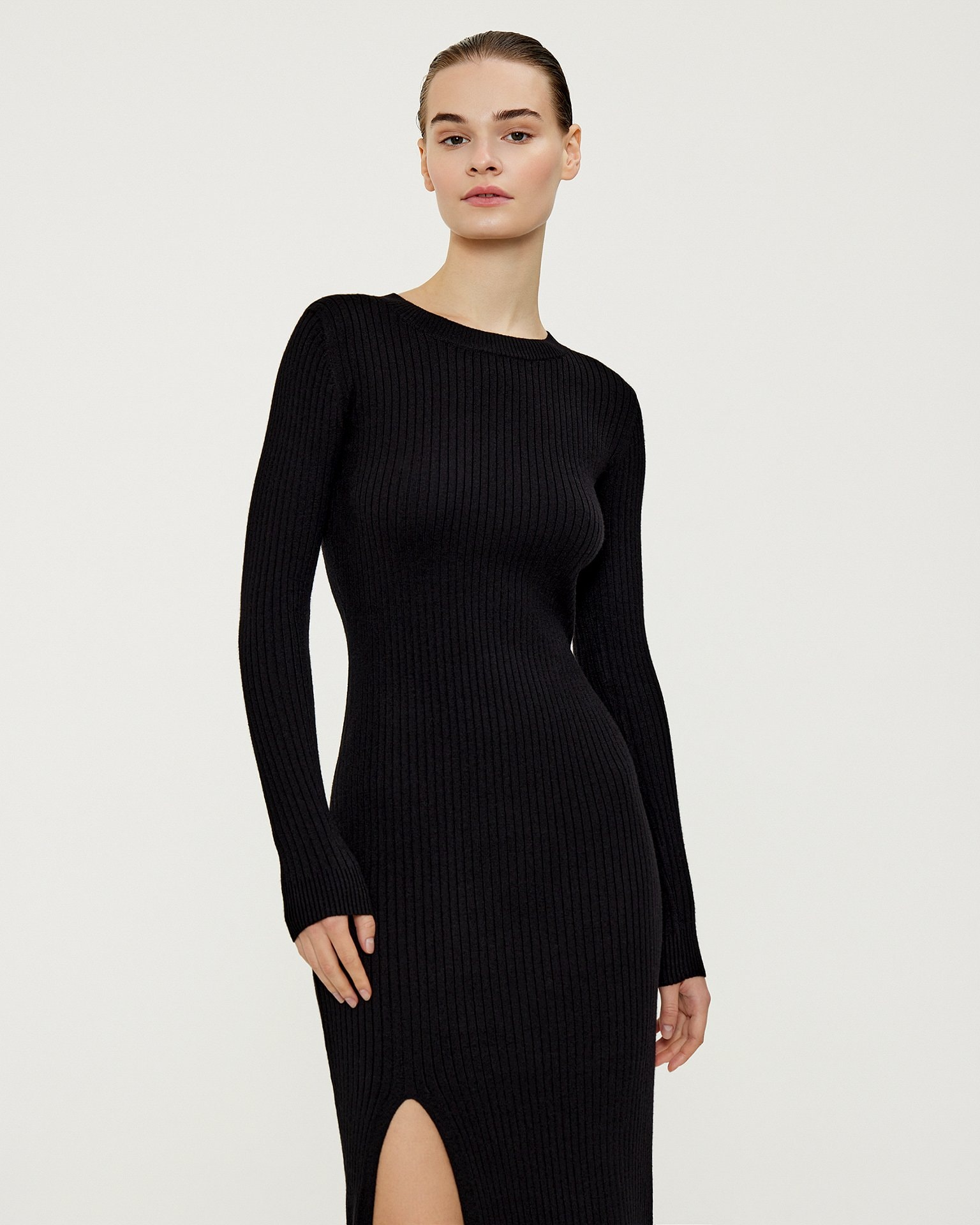Black viscose dress, Black — photo 2