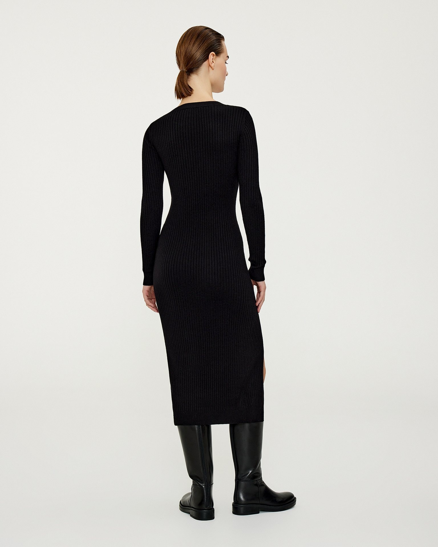 Black viscose dress, Black — photo 3