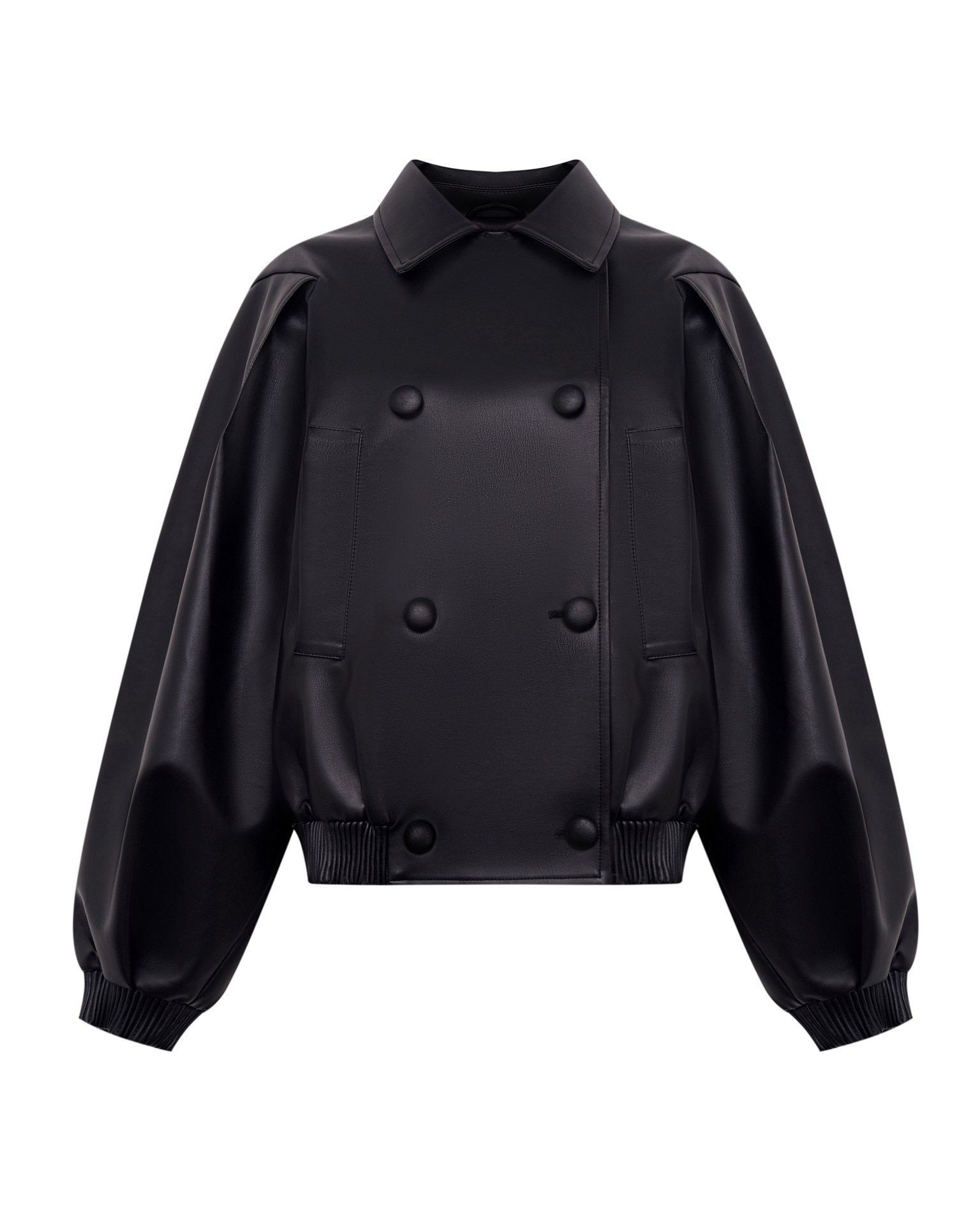 Oversize black bomber jacket, Black — photo 2