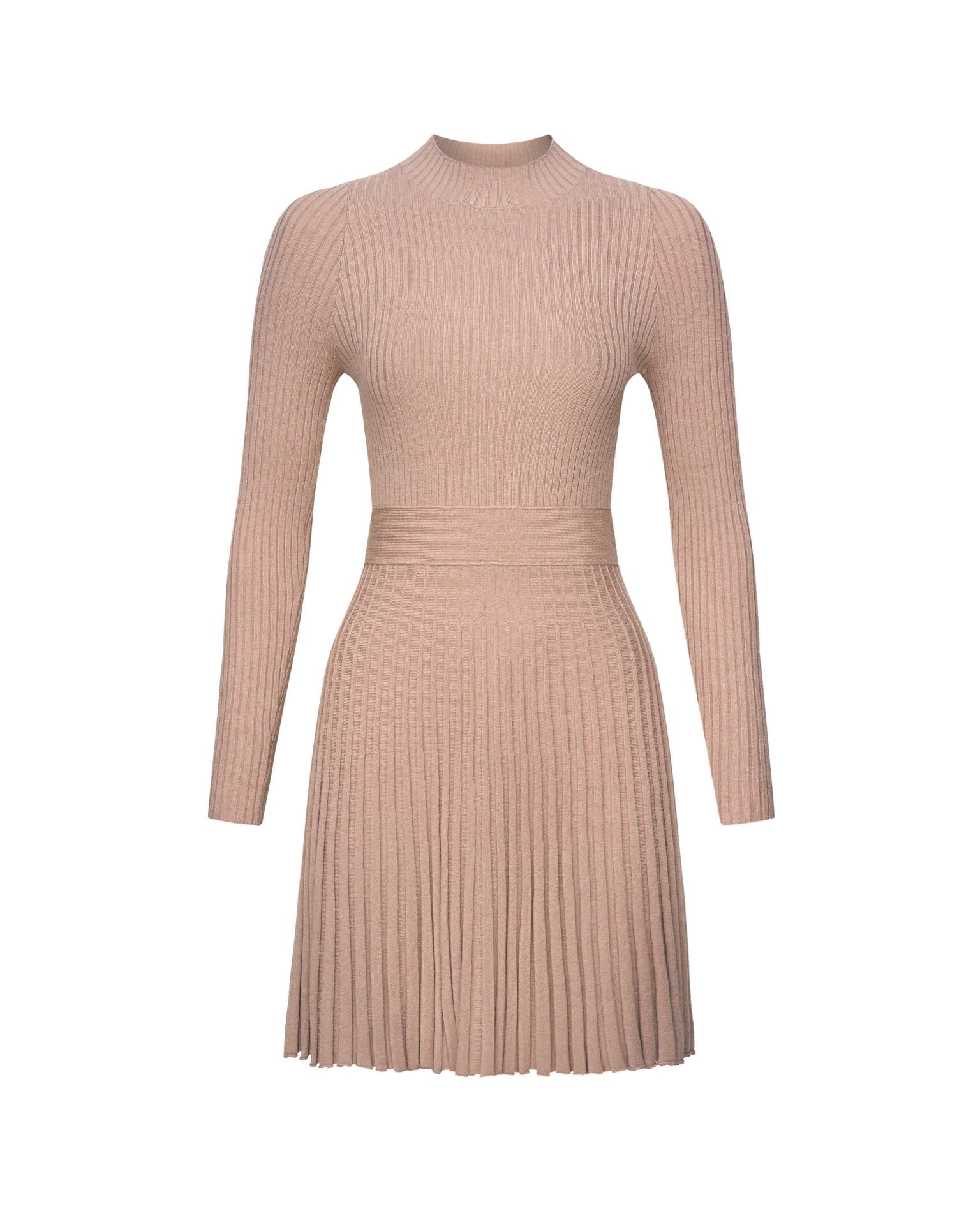 Rib-knit dress, Coffee — photo 6