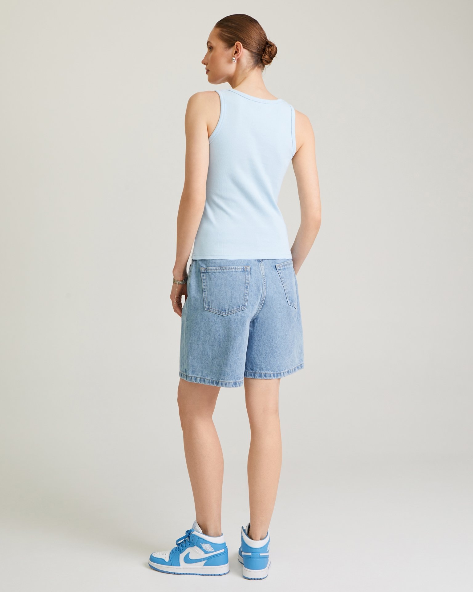 Top with a deep neckline, Blue — photo 4
