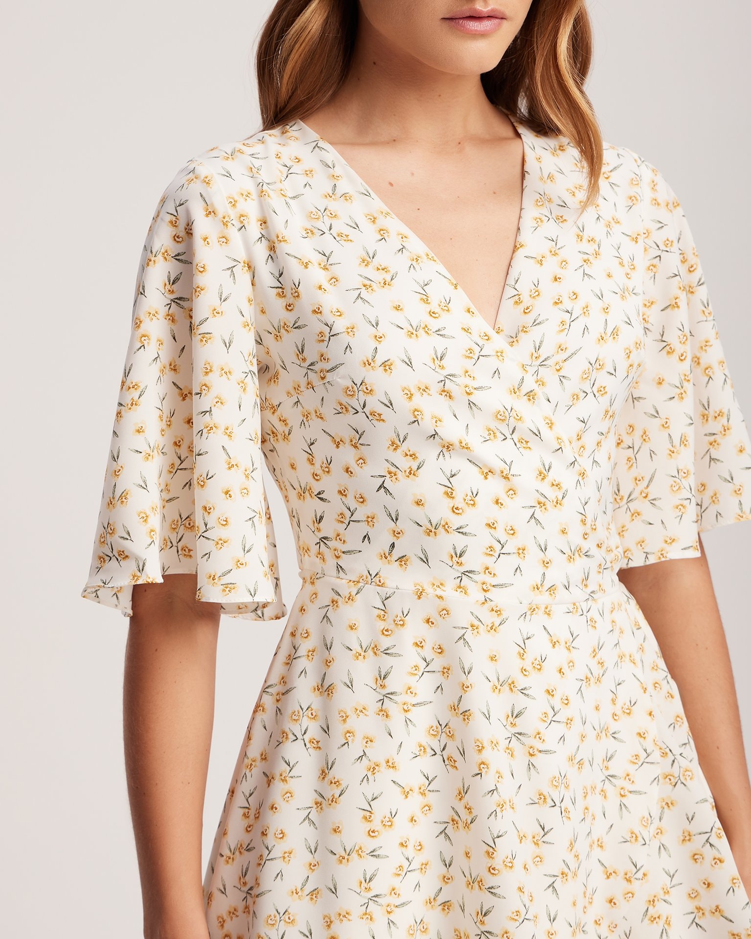 Mini wrap dress, Yellow — photo 6