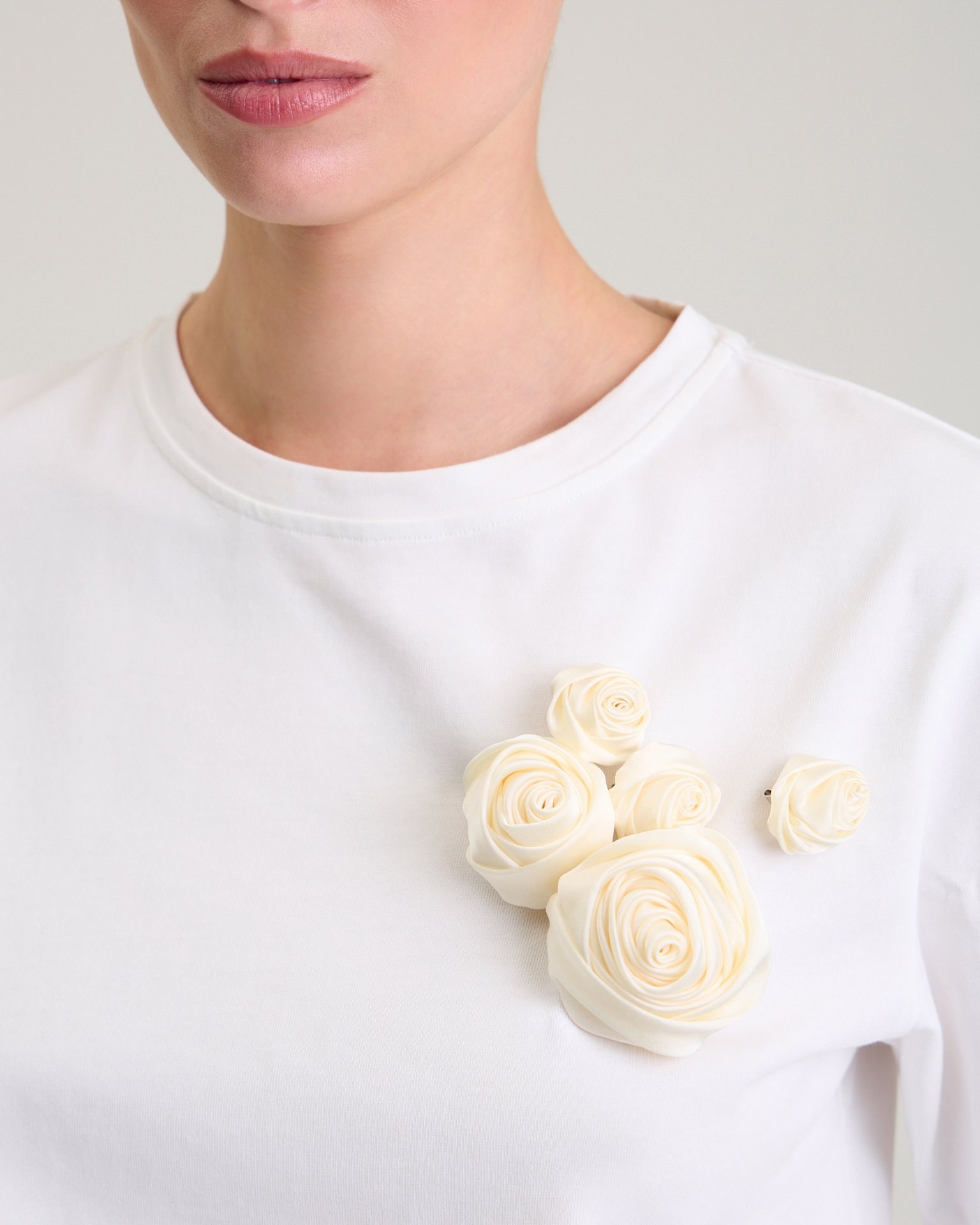 Set of floral brooches, Milky — photo 4