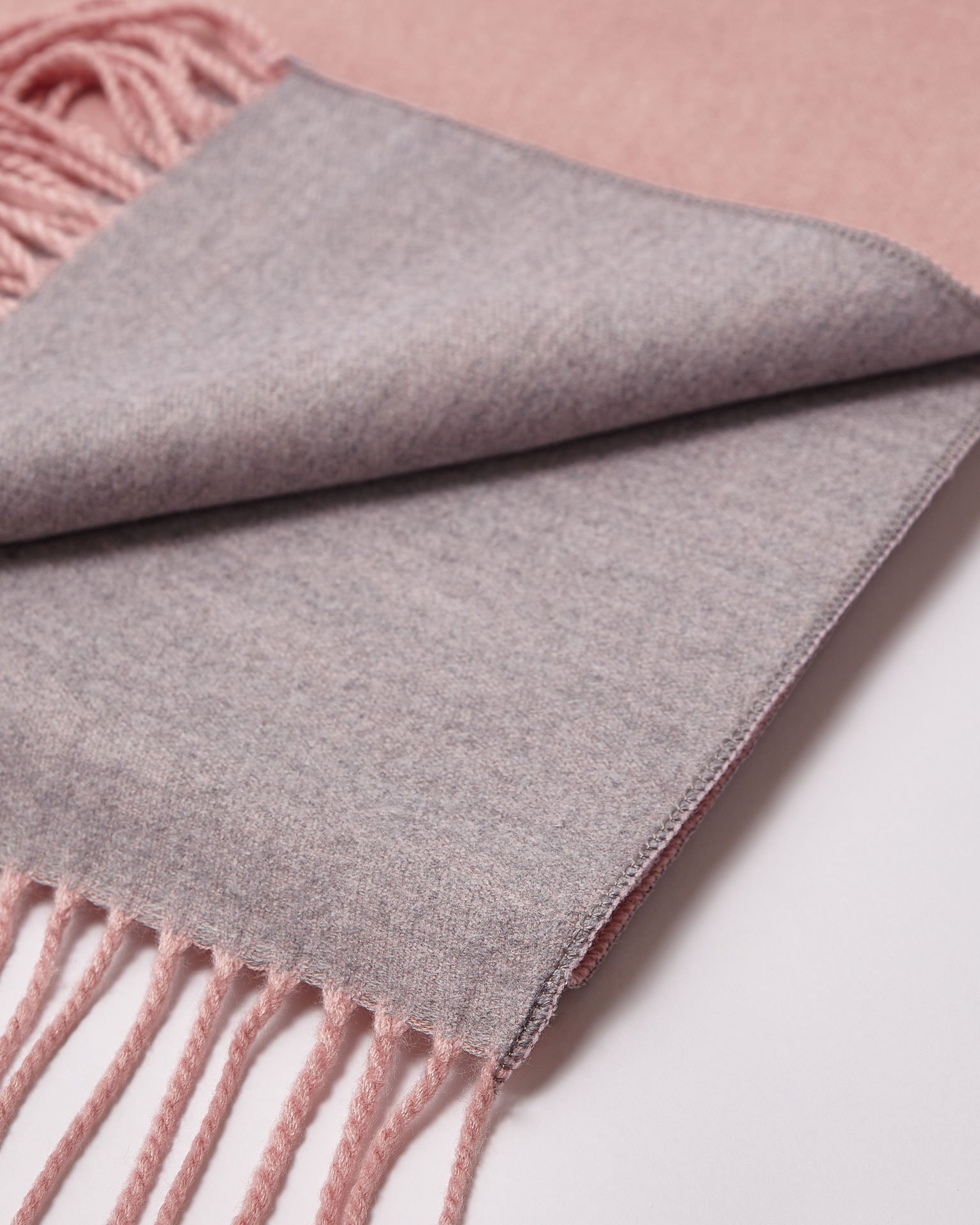 Reversible fringed scarf, Pink — photo 2