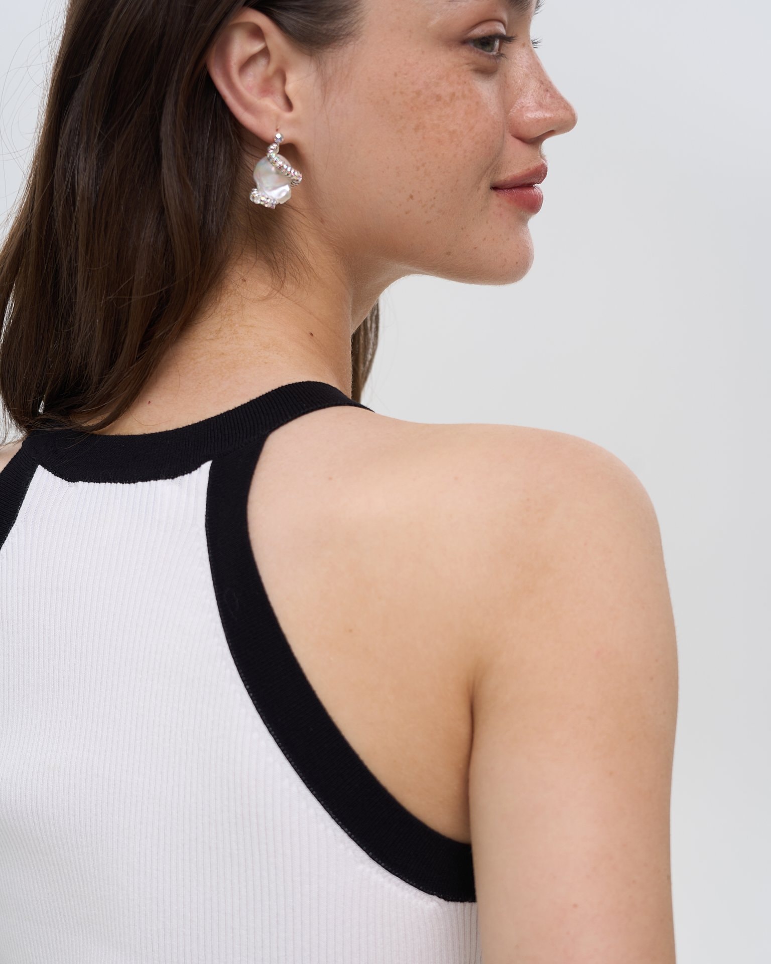 Body-Skimming Top, White — photo 8