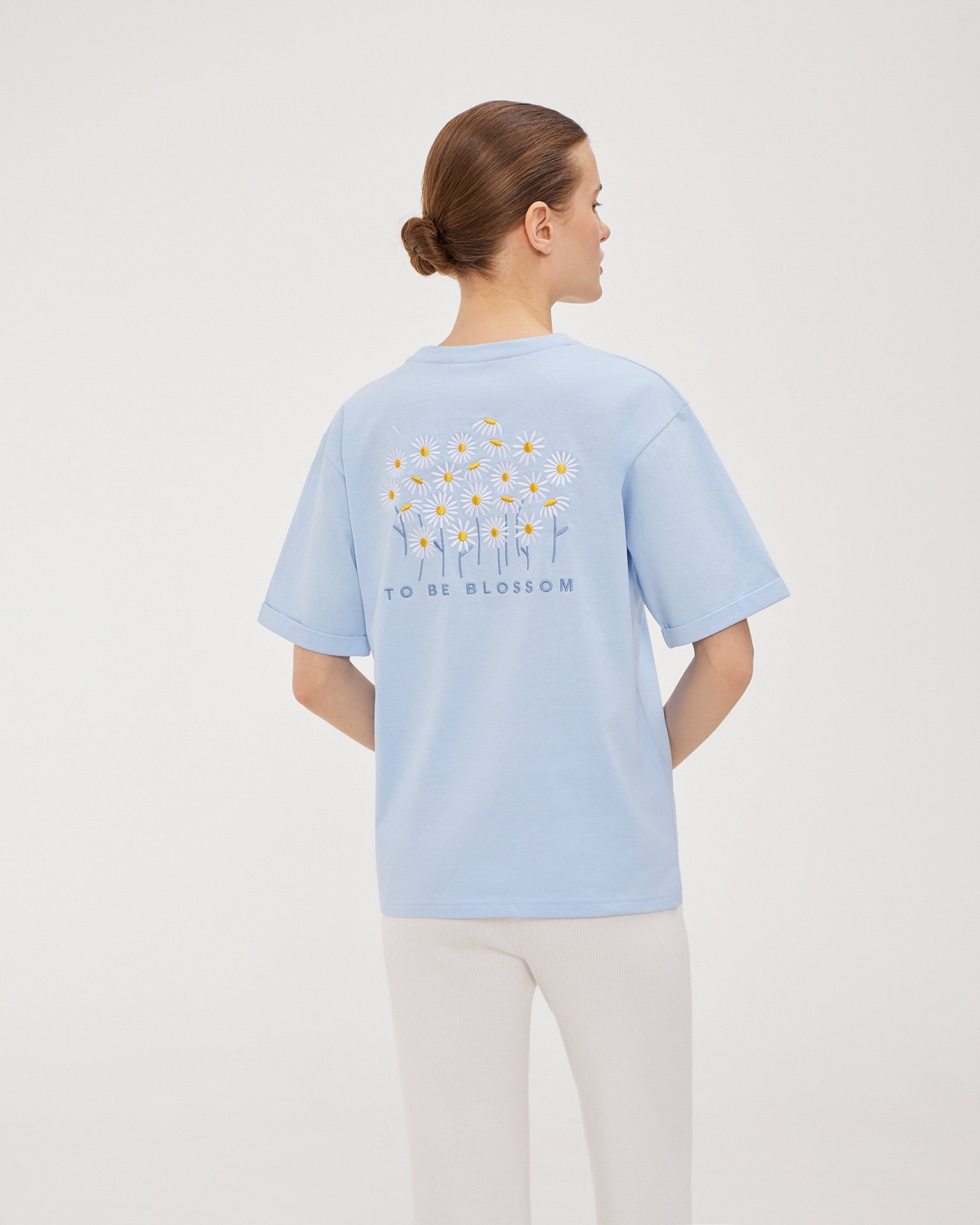 T-shirt with pattern, Blue — photo 2
