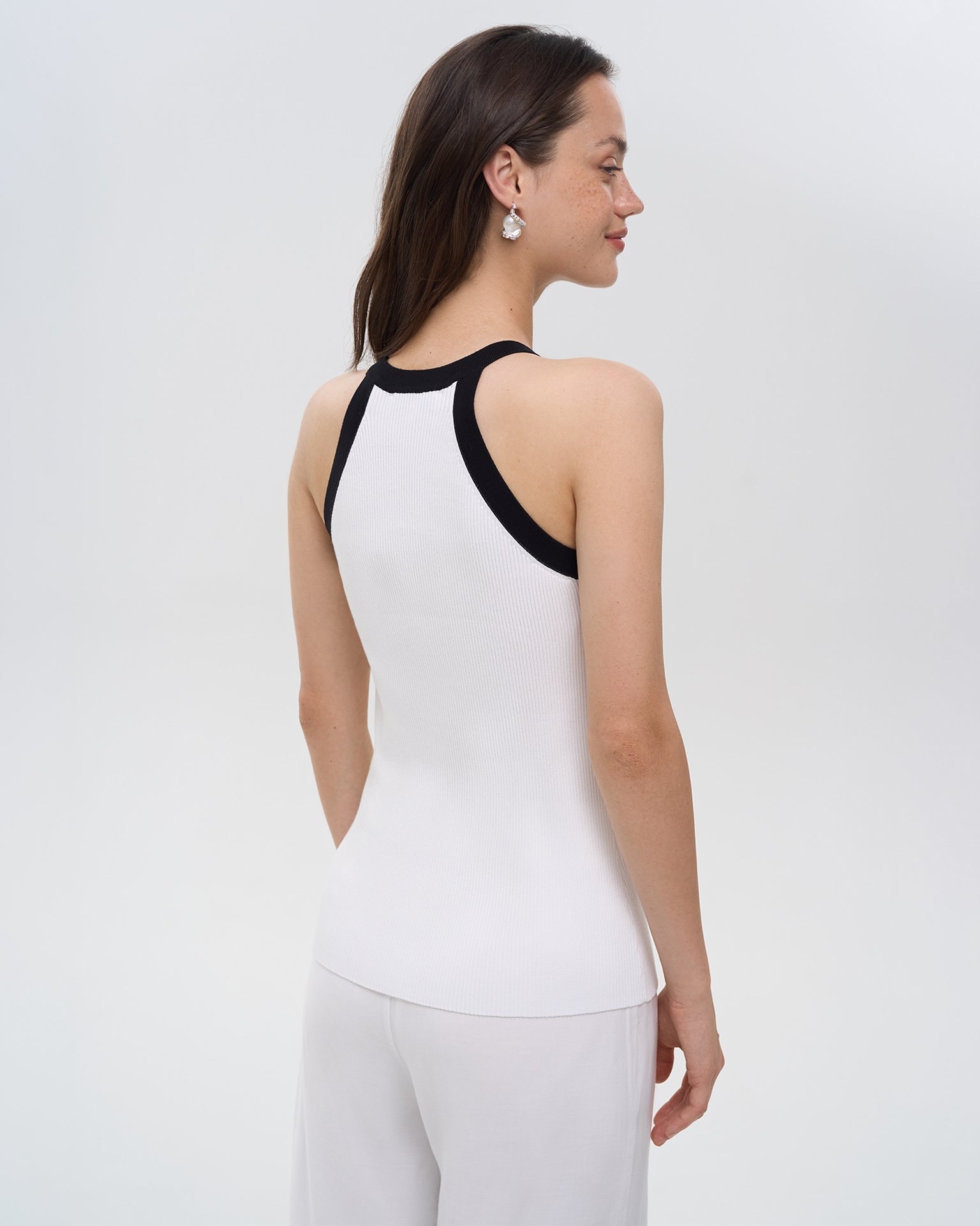 Body-Skimming Top, White — photo 5
