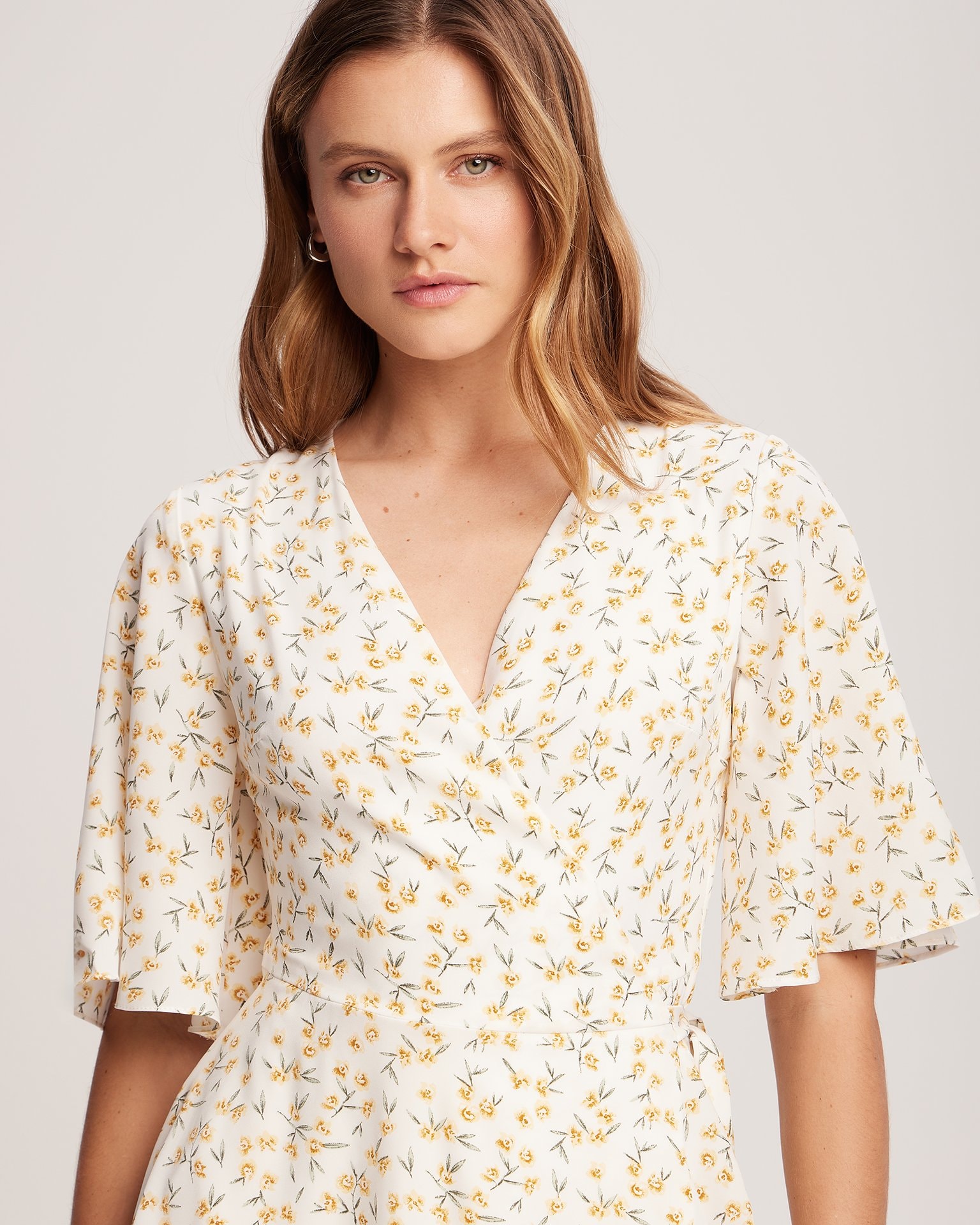 Mini wrap dress, Yellow — photo 5