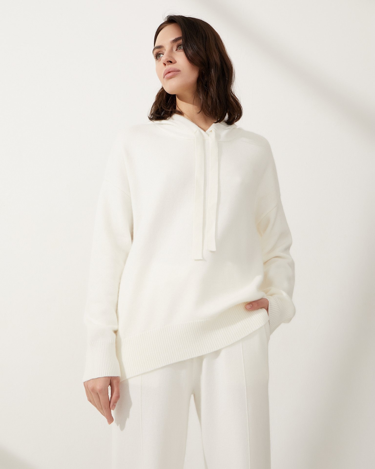 White Viscose Sweater, White — photo 2