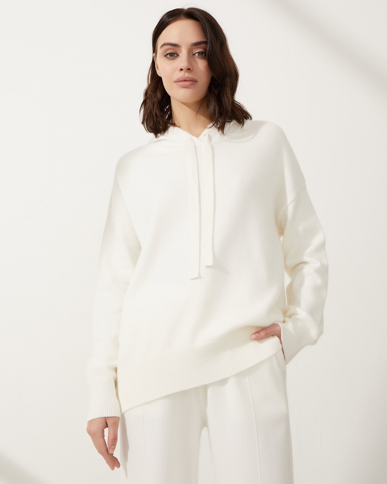 White Viscose Sweater, White — photo 4