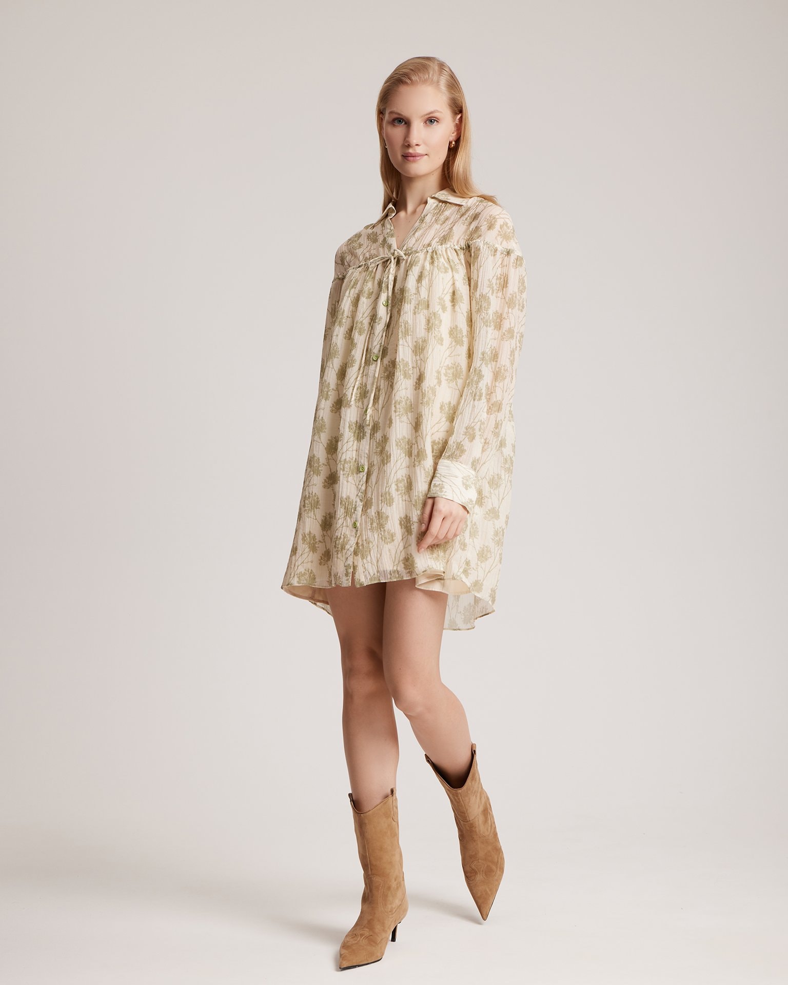 A-line silhouette dress, Green — photo 5