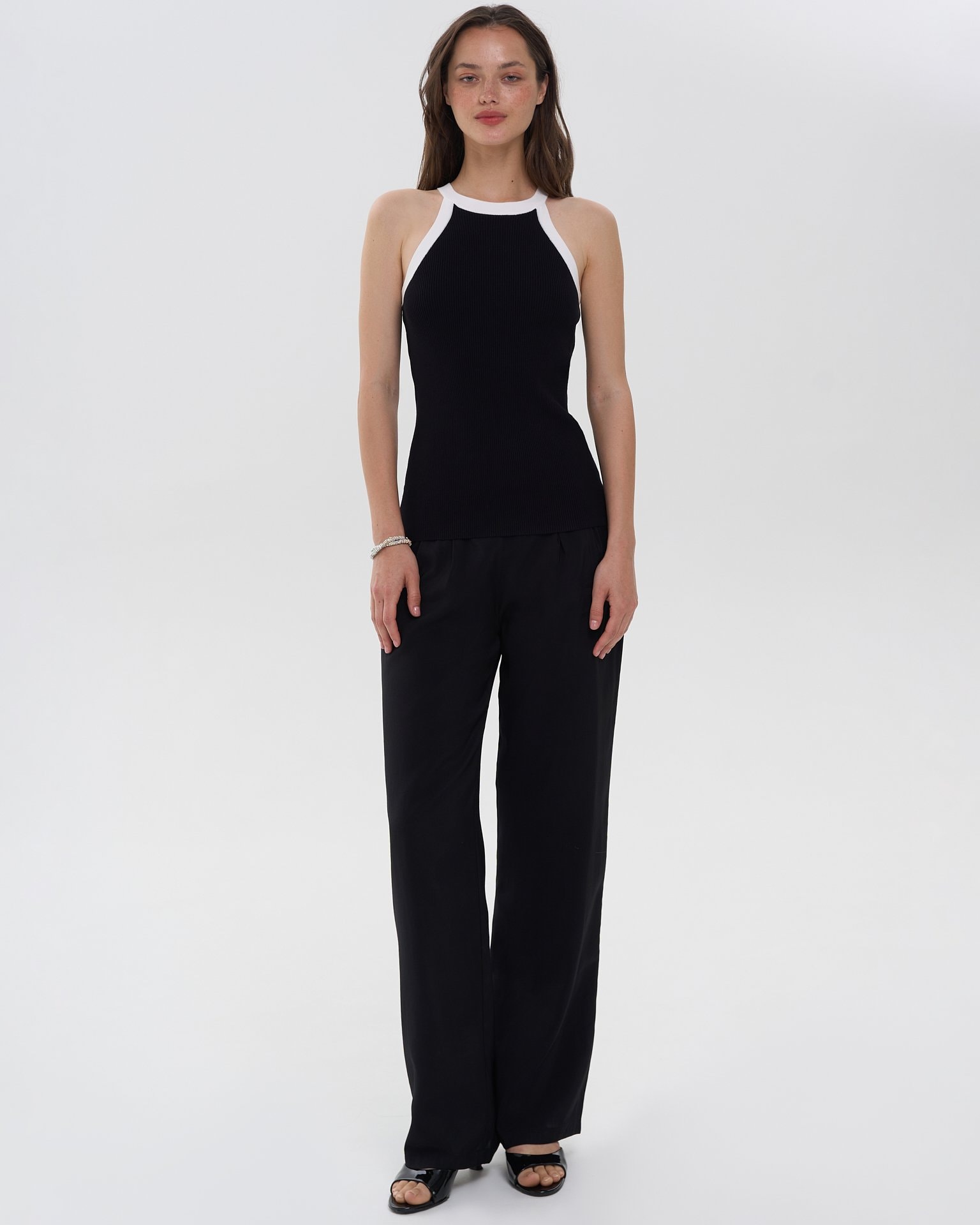 Black sleeveless top, Black — photo 2