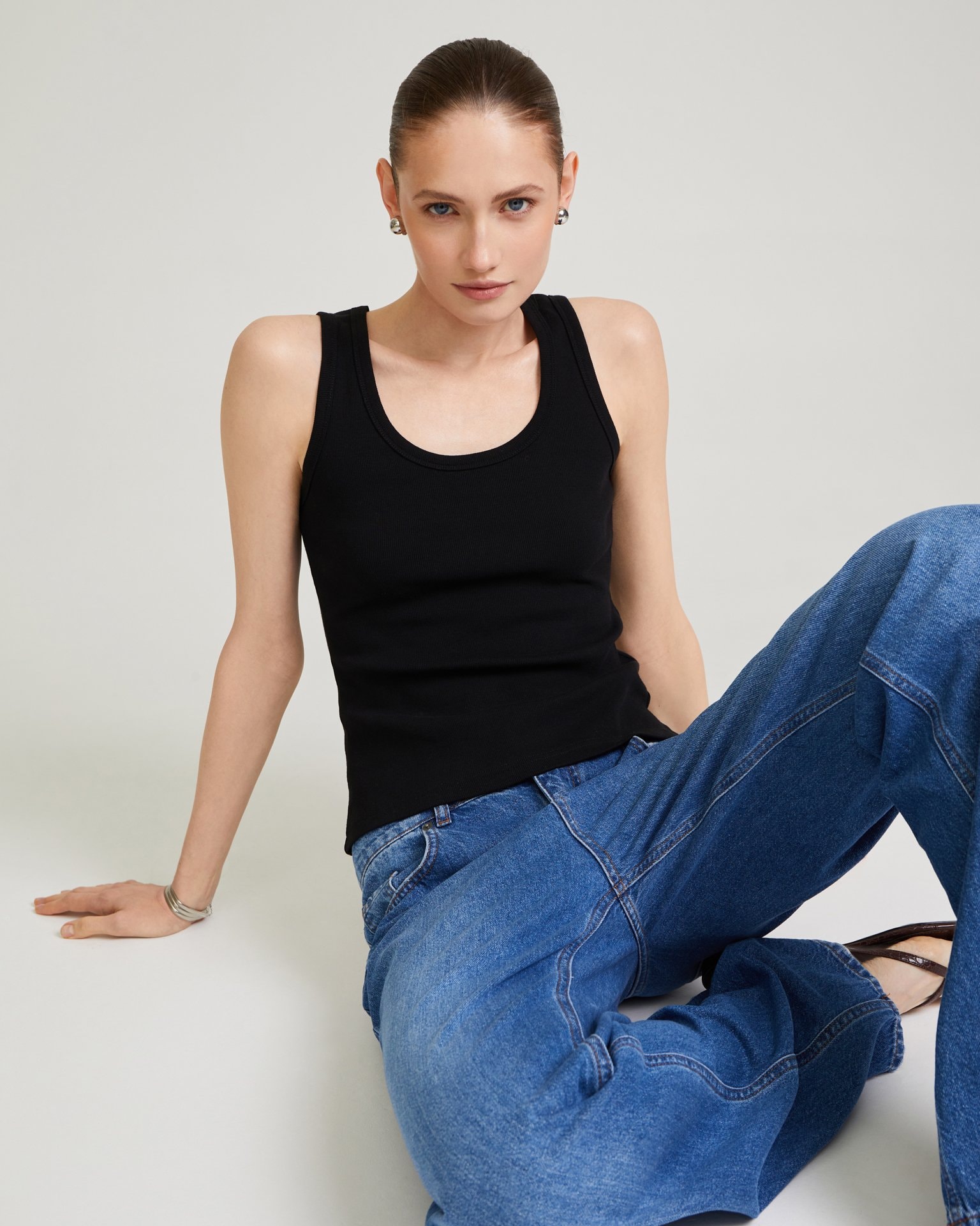Top with wide straps, Black — photo 6