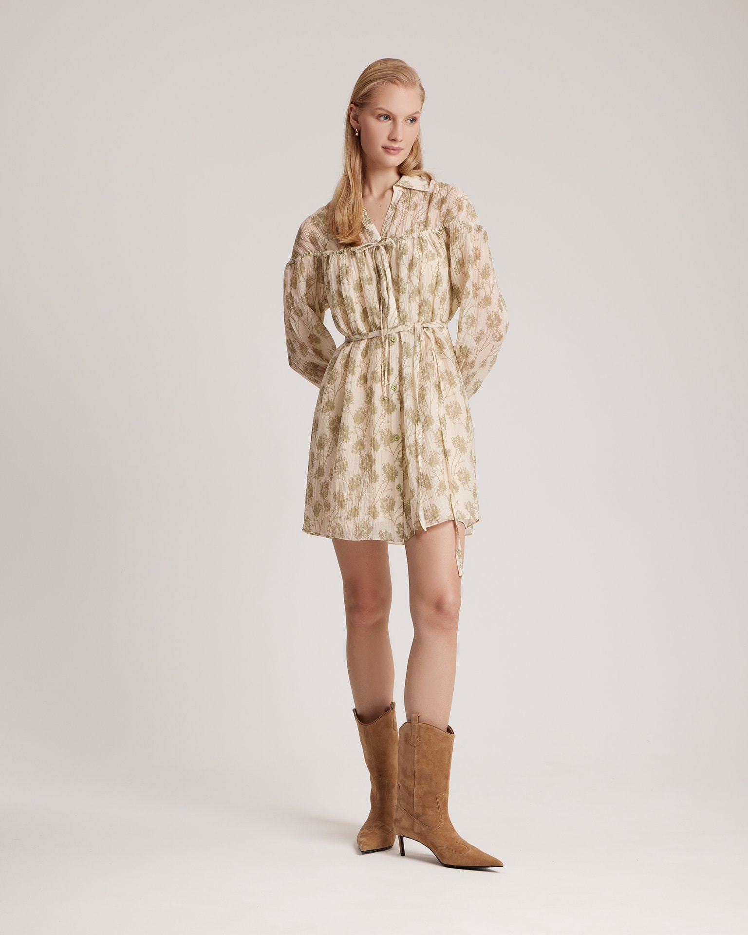 A-line silhouette dress, Green — photo 3