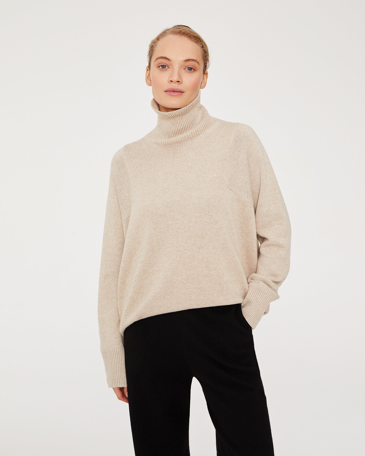 Knit trousers in black, Black — photo 3