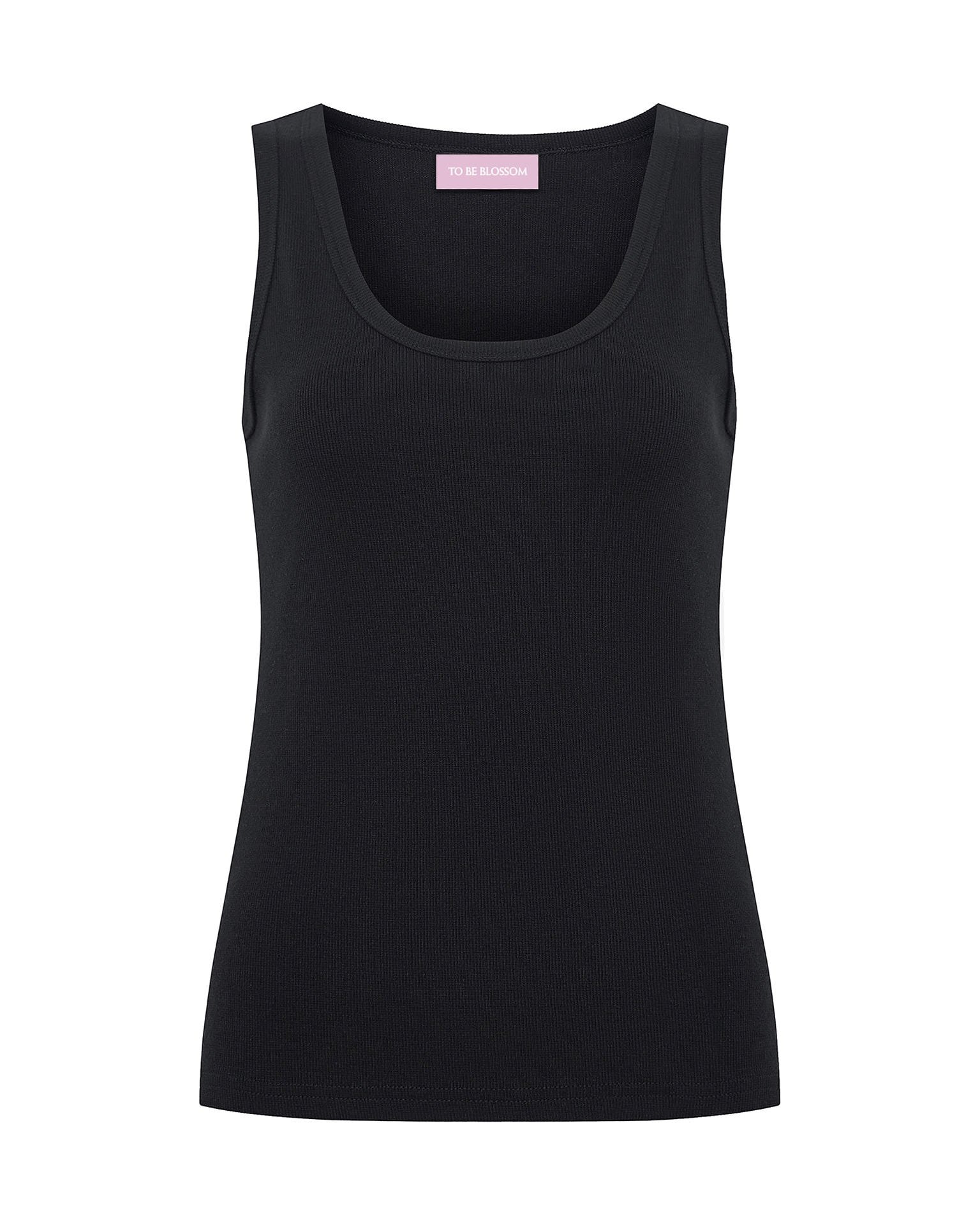 Top with wide straps, Black