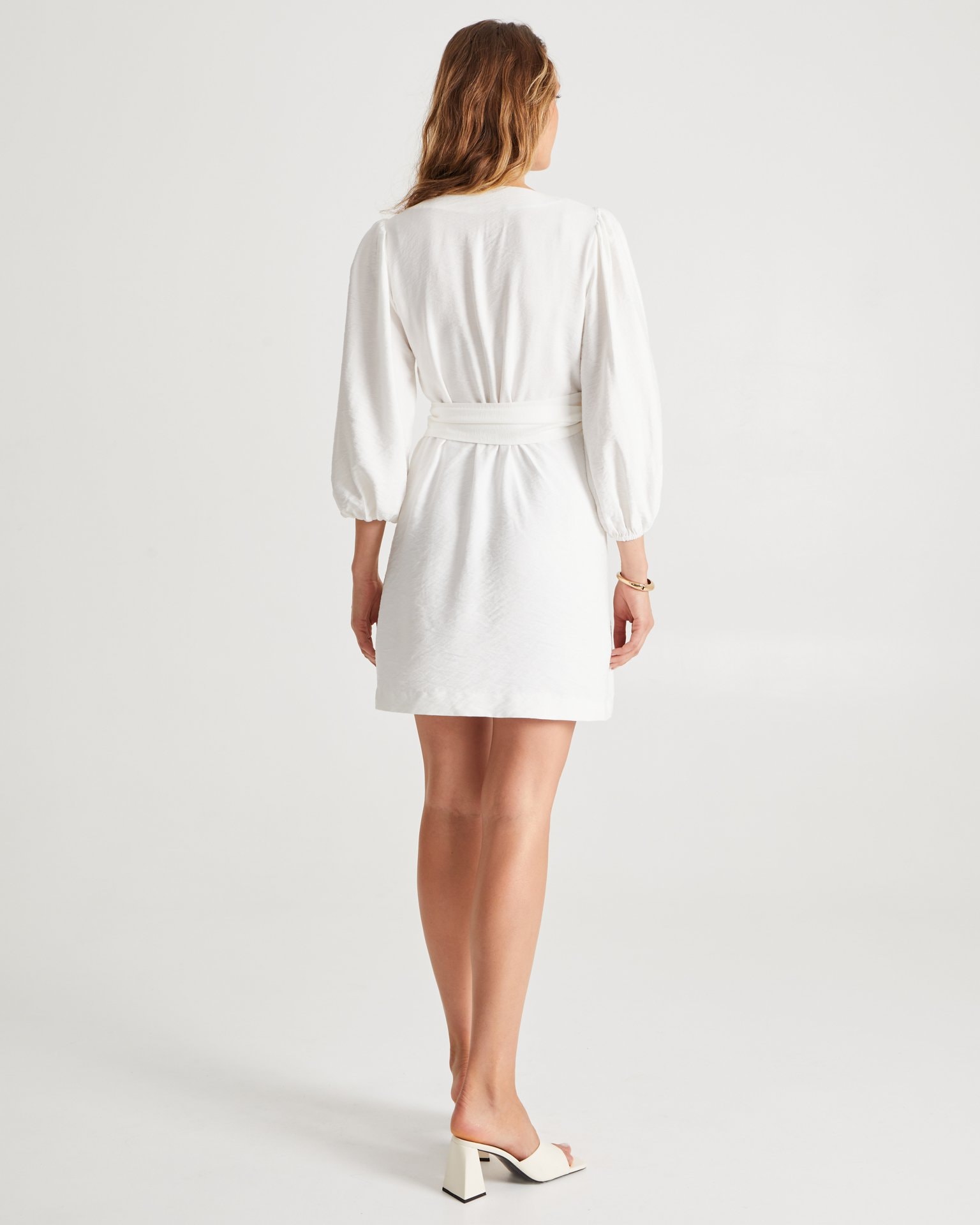 Wrap Dress, White — photo 3