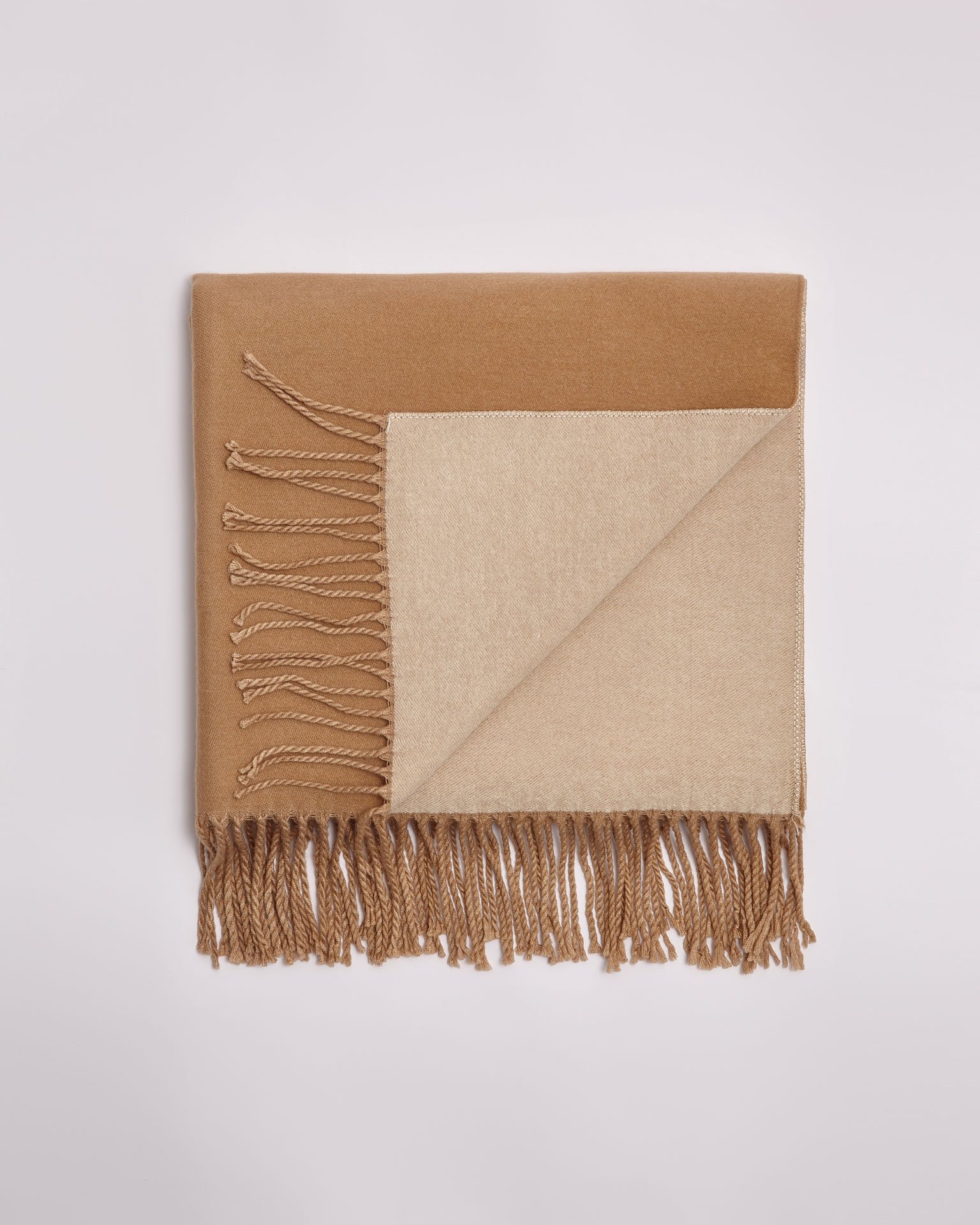 Fringed scarf, Beige