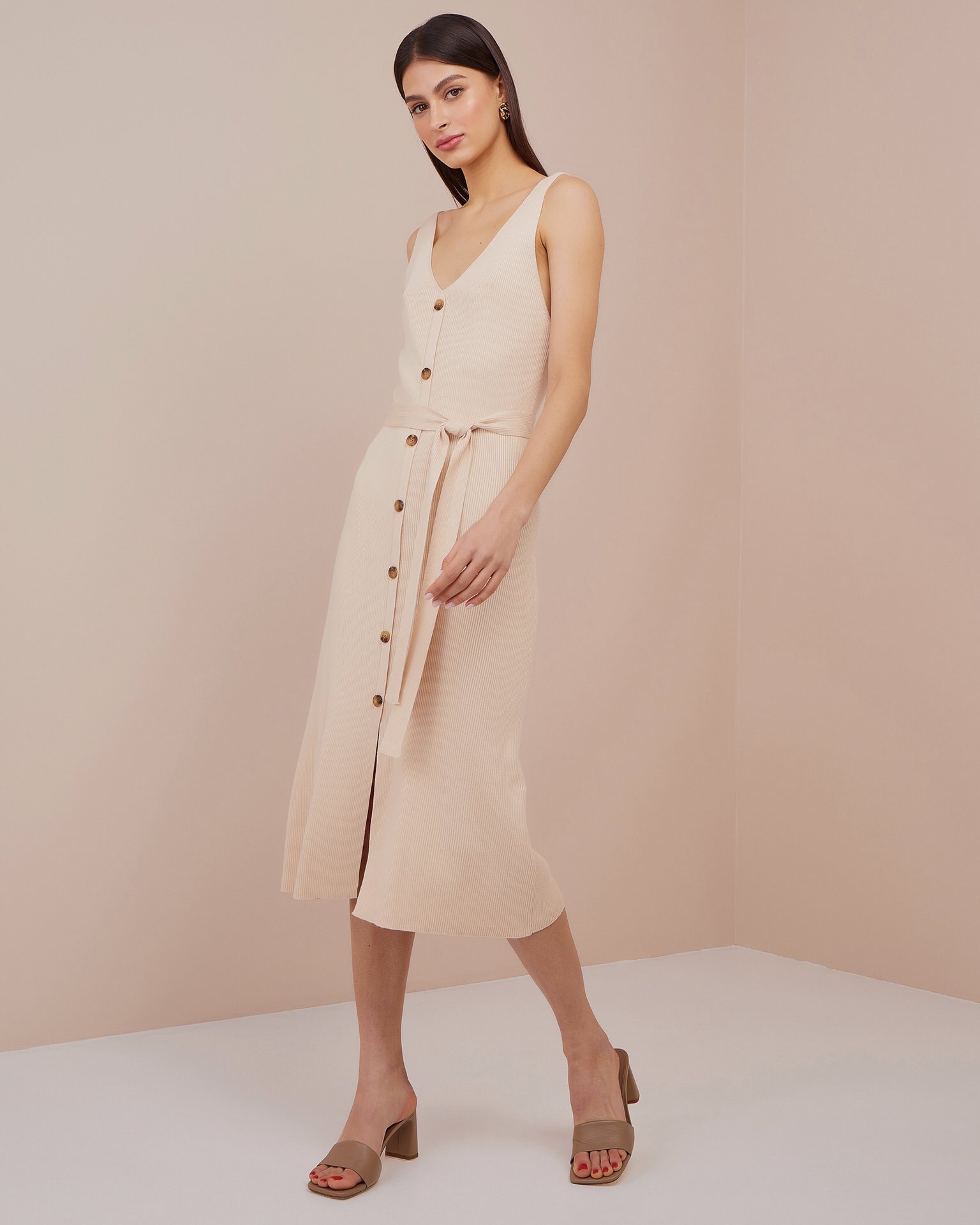 Strap dress, Beige — photo 4