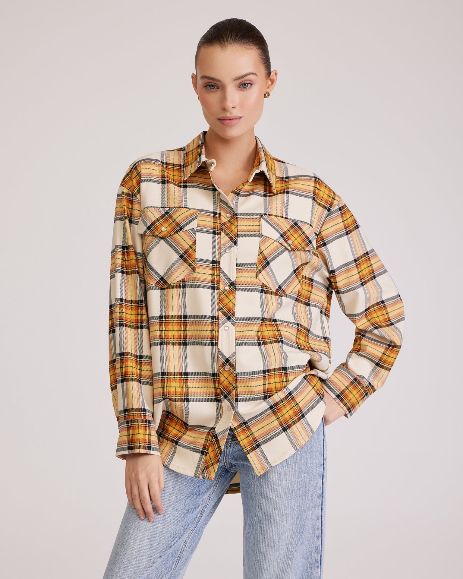 Checked shirt, Orange — photo 6