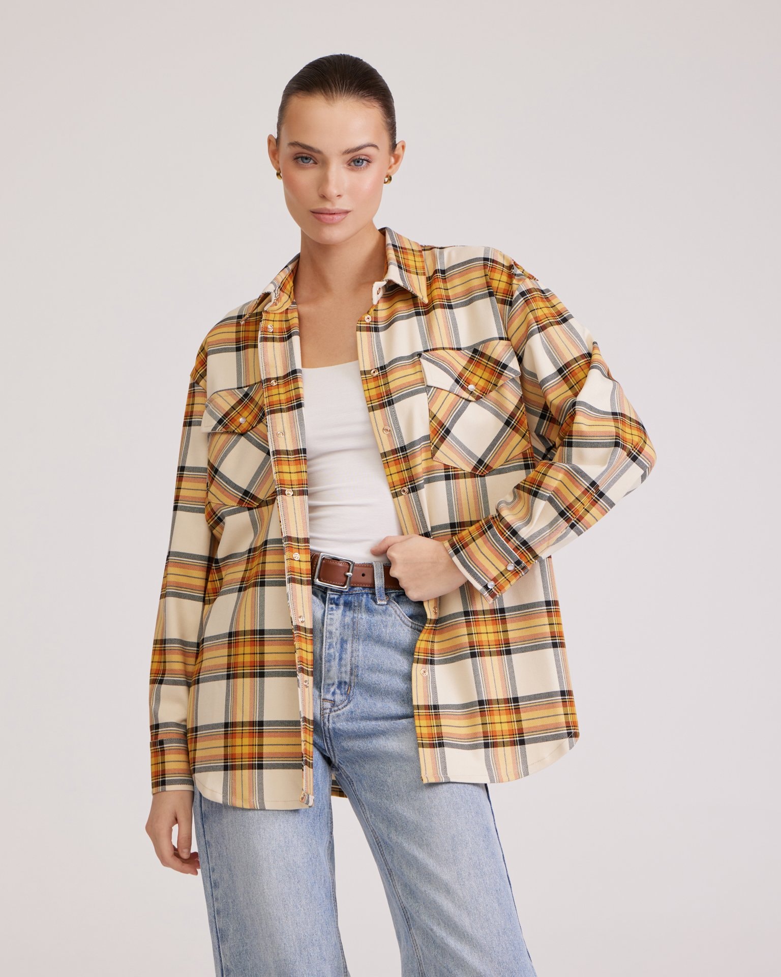 Checked shirt, Orange