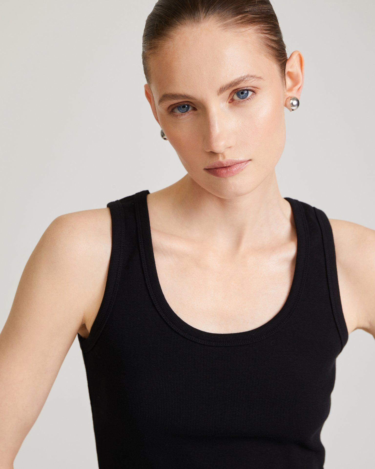 Top with wide straps, Black — photo 2
