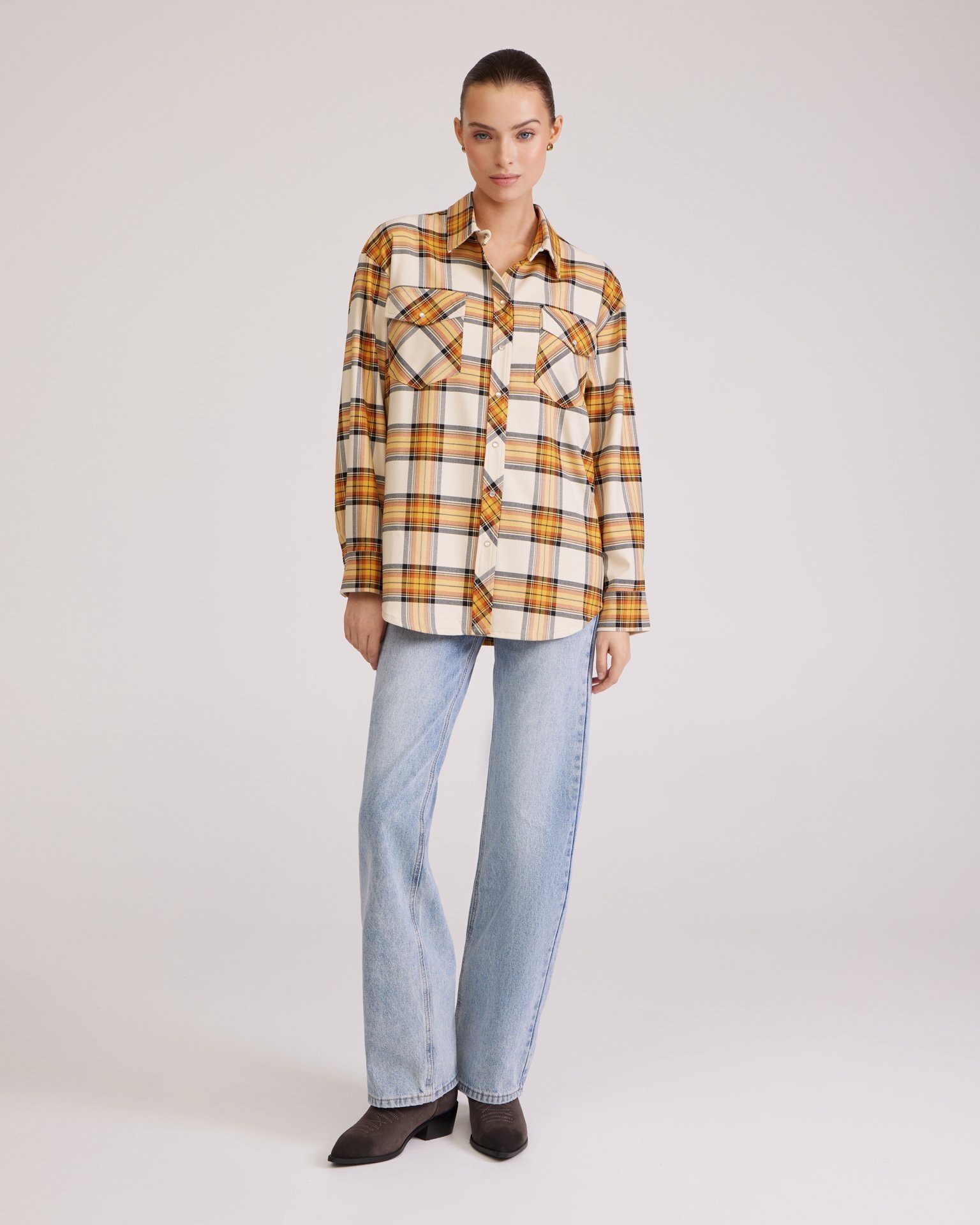 Checked shirt, Orange — photo 4