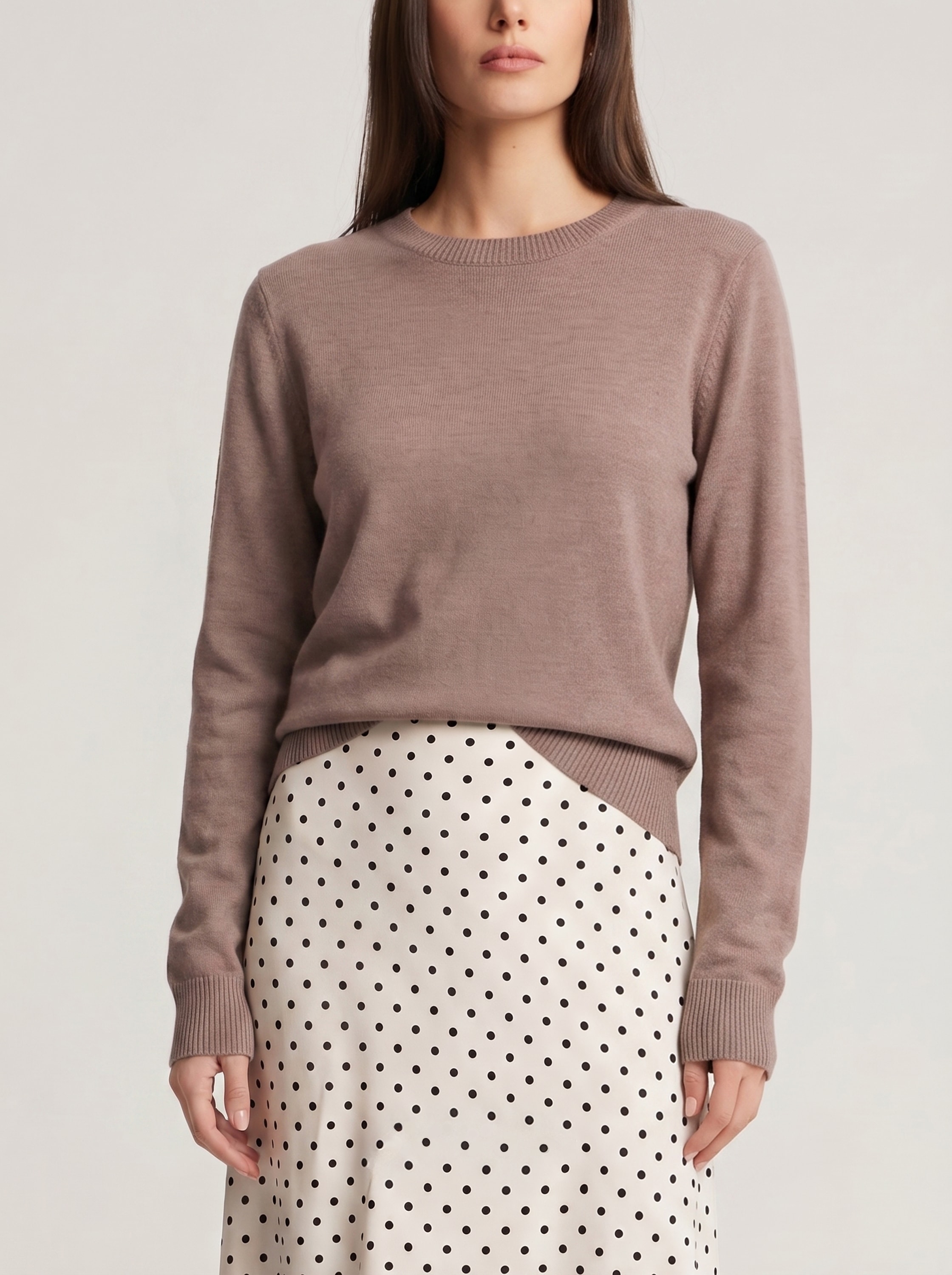 Jumper in coffee colour, Beige — photo 6