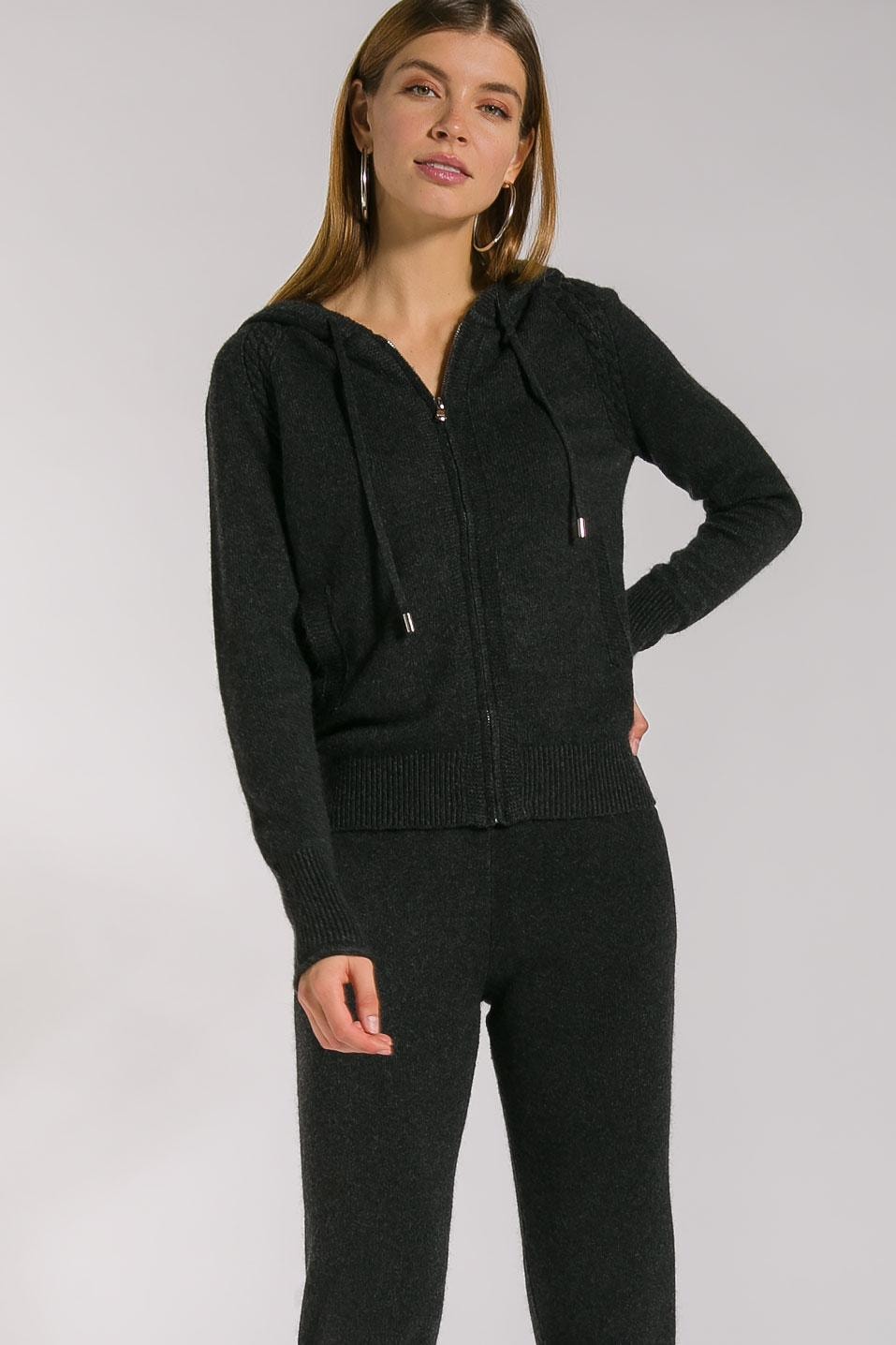 Cashmere Suit with Jogger Trousers and a Zip-Front Jumper, Graphite — photo 4