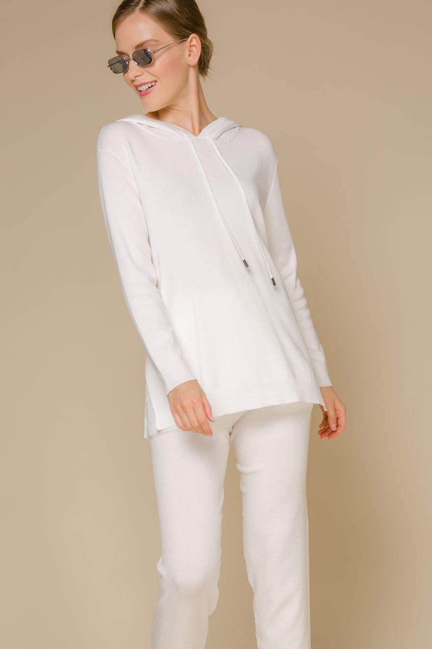 Lightweight trouser suit in a sport-chic style, White