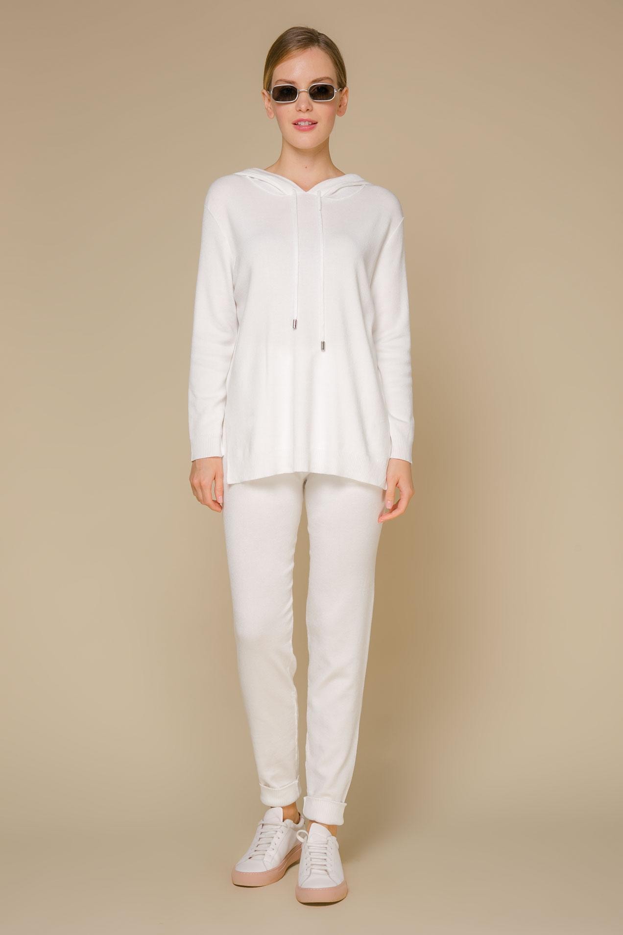 Lightweight trouser suit in a sport-chic style, White — photo 2