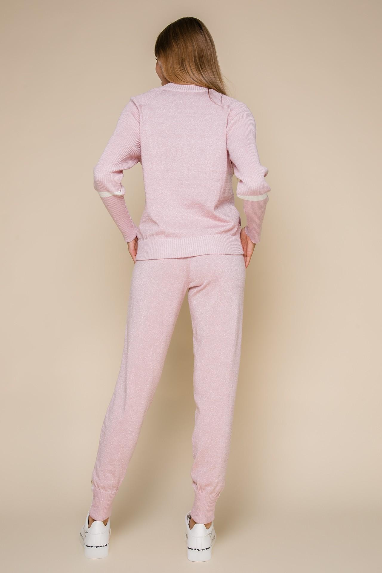 A sport-chic suit with metallic thread inserts and piping, Pink — photo 5