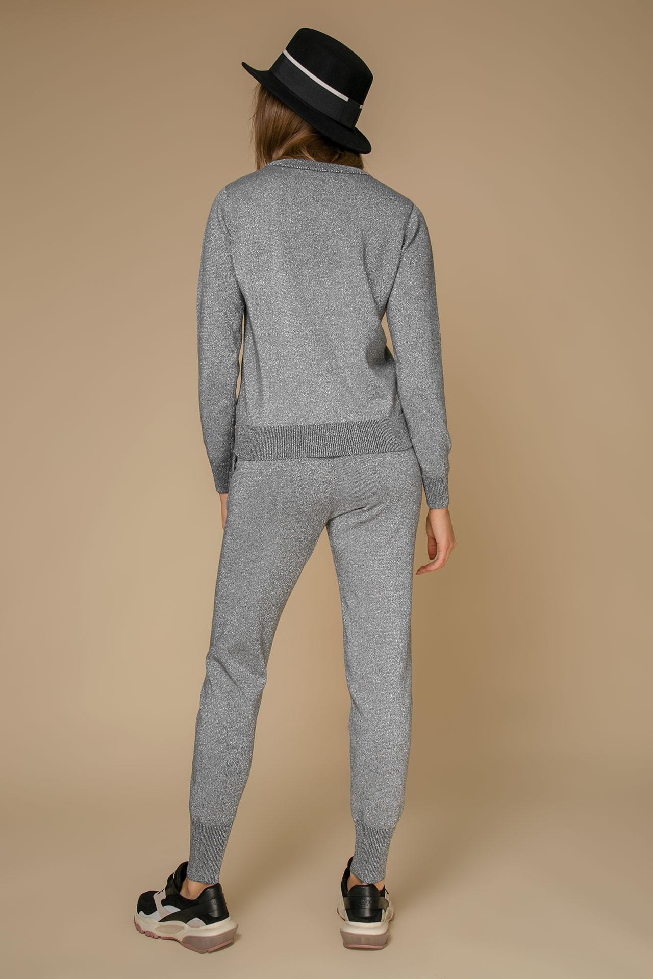 A lightweight suit in a smoky grey shade with metallic thread accents, Grey — photo 5